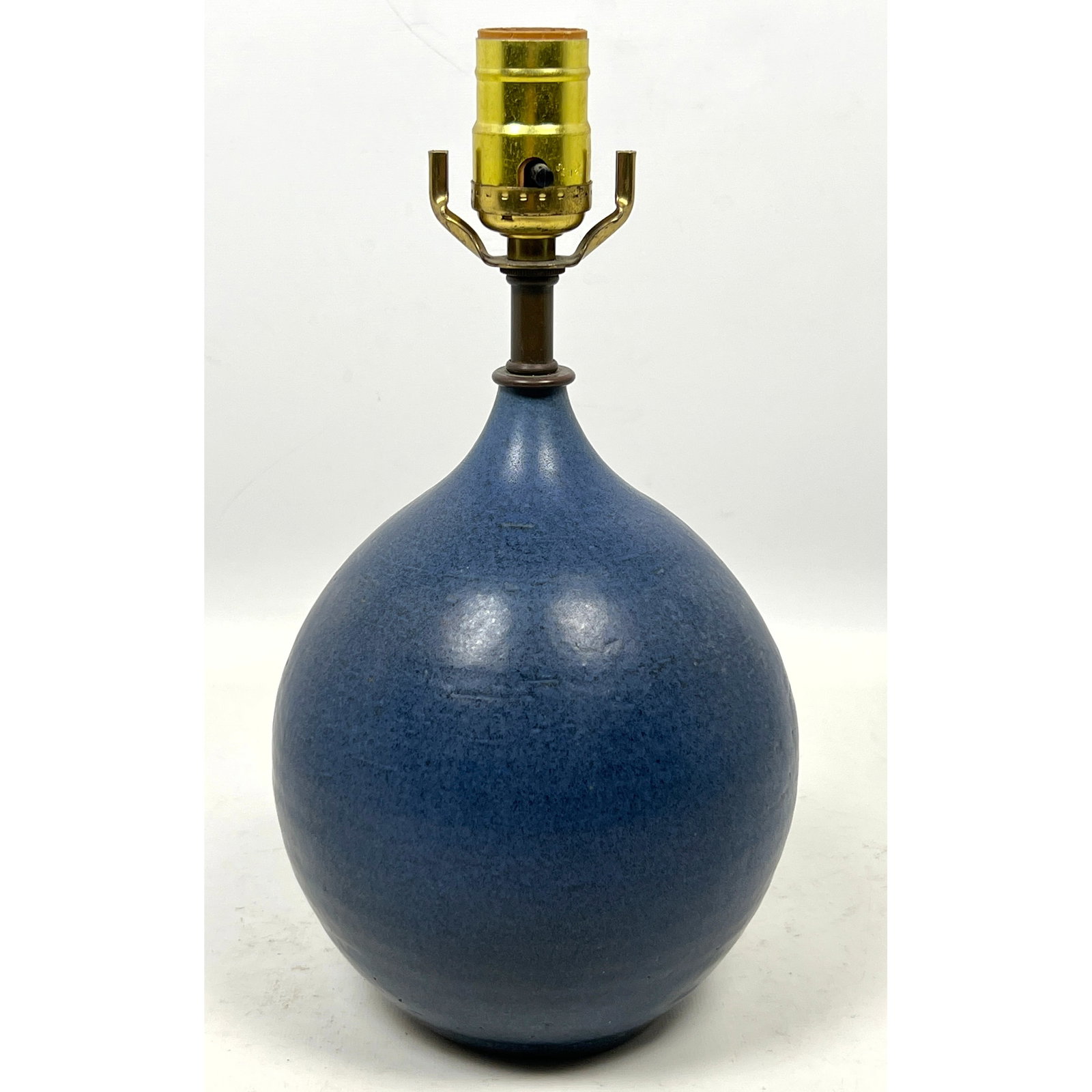 Small Bostlund Style Art Pottery Table Lamp.: Small Bostlund Style Art Pottery Table Lamp. Dimensions: Height: 12.5 inches, Width: 5 inches, Depth: 5 inches. ---