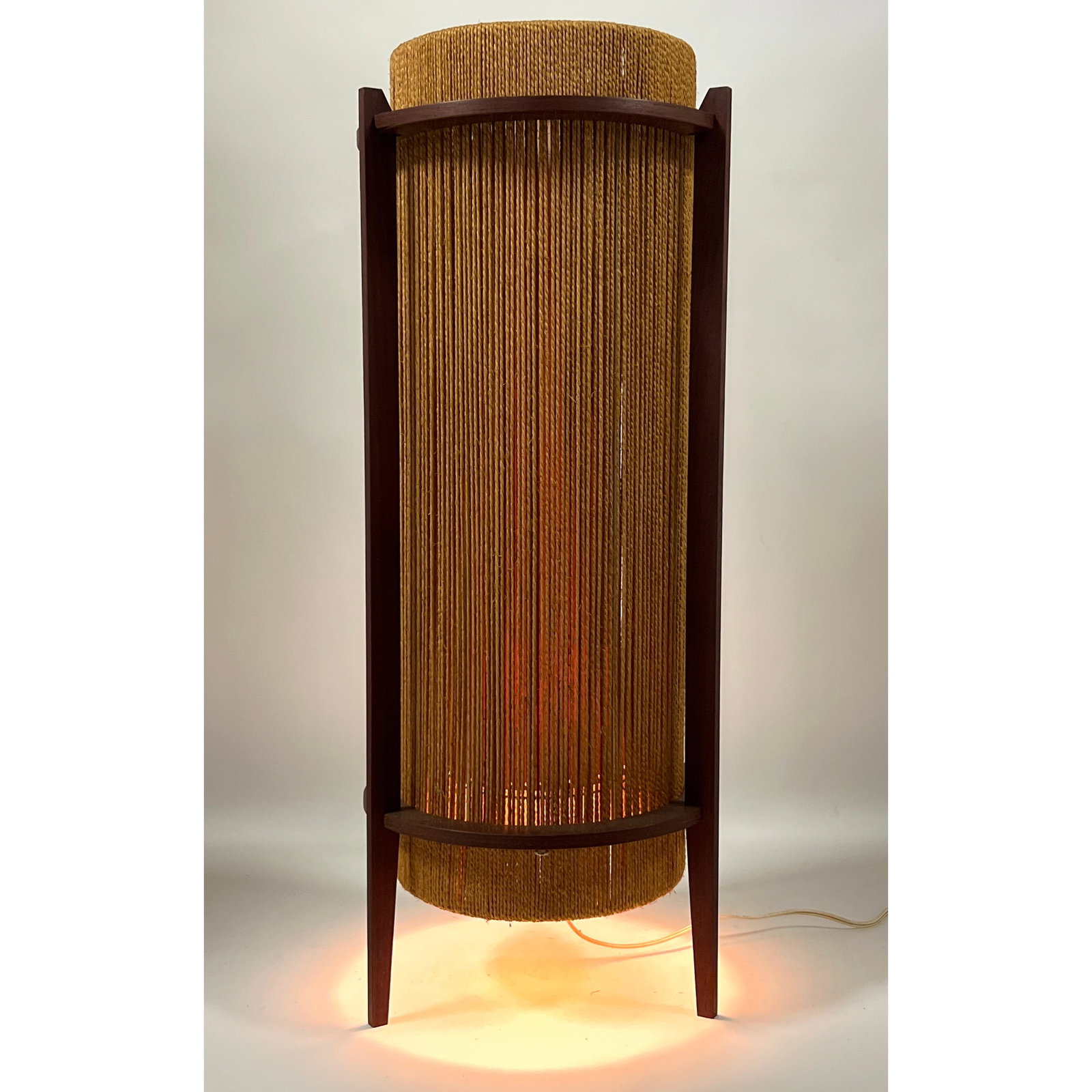 Danish Sisal and Teak Floor or Table Lamp by Ib Fabiansen for Fog and Morup. (1 of 14)
