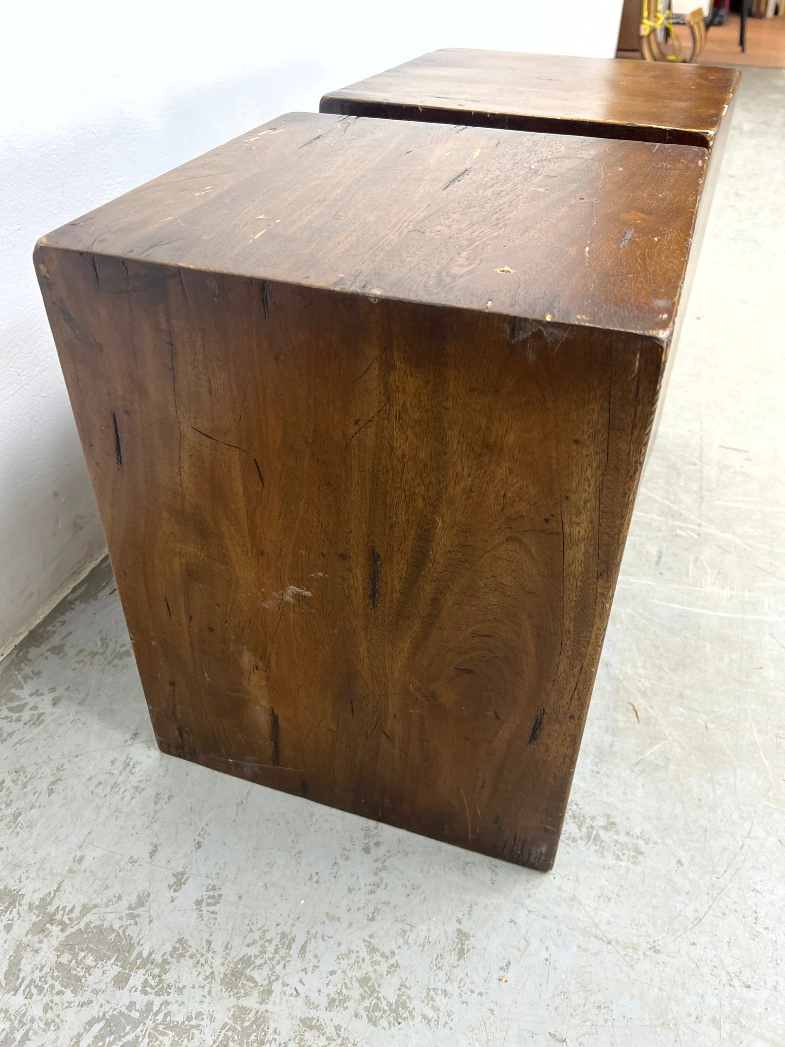 Pair Four Hands Cube Side Table Pedestals. - 5