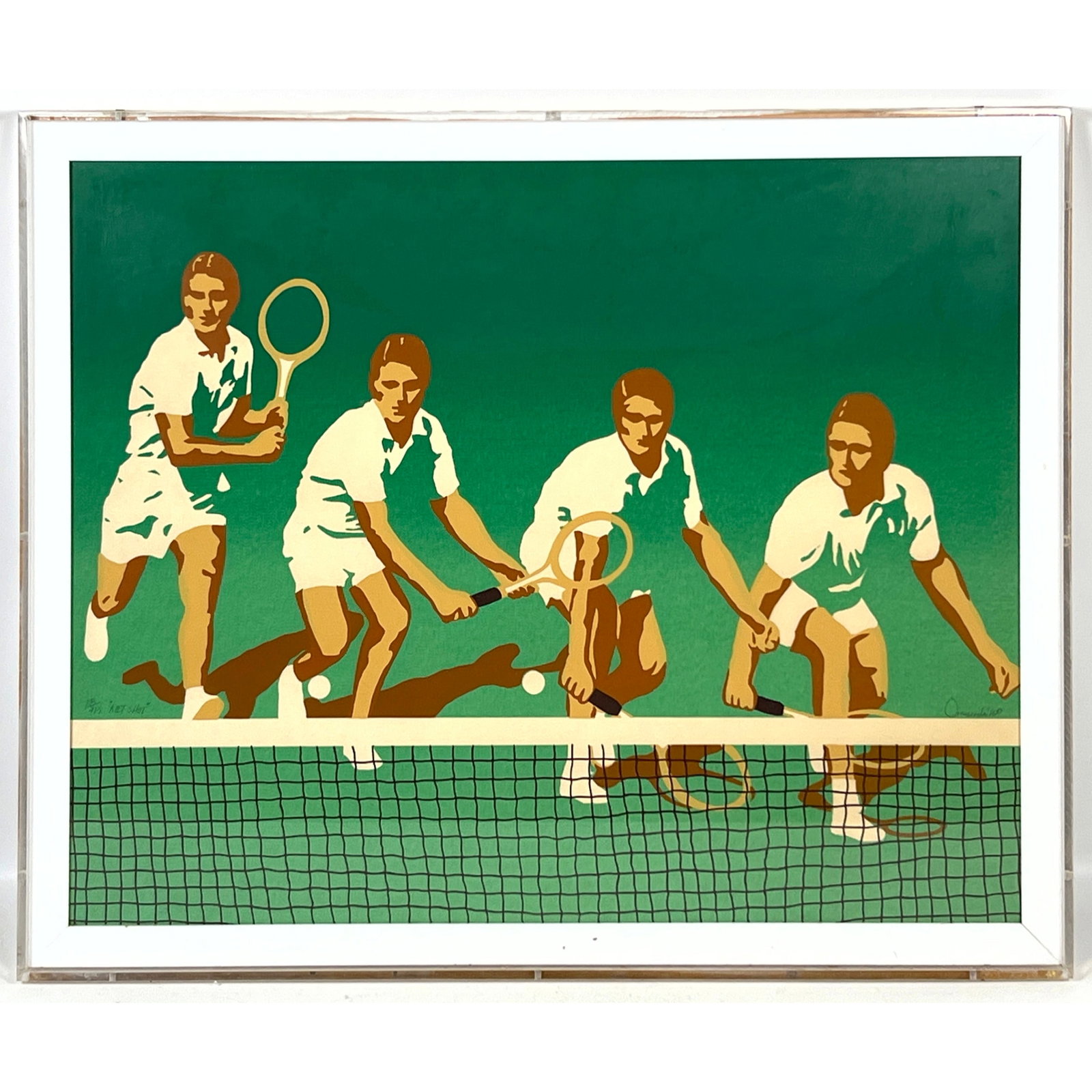 William Omurcada signed and Numbered Screen Print. Net Shot. 103/475.: William Omurcada signed and Numbered Screen Print. Net Shot. 103/475. Dimensions: Height: 24 inches, Width: 30.25 inches. ---