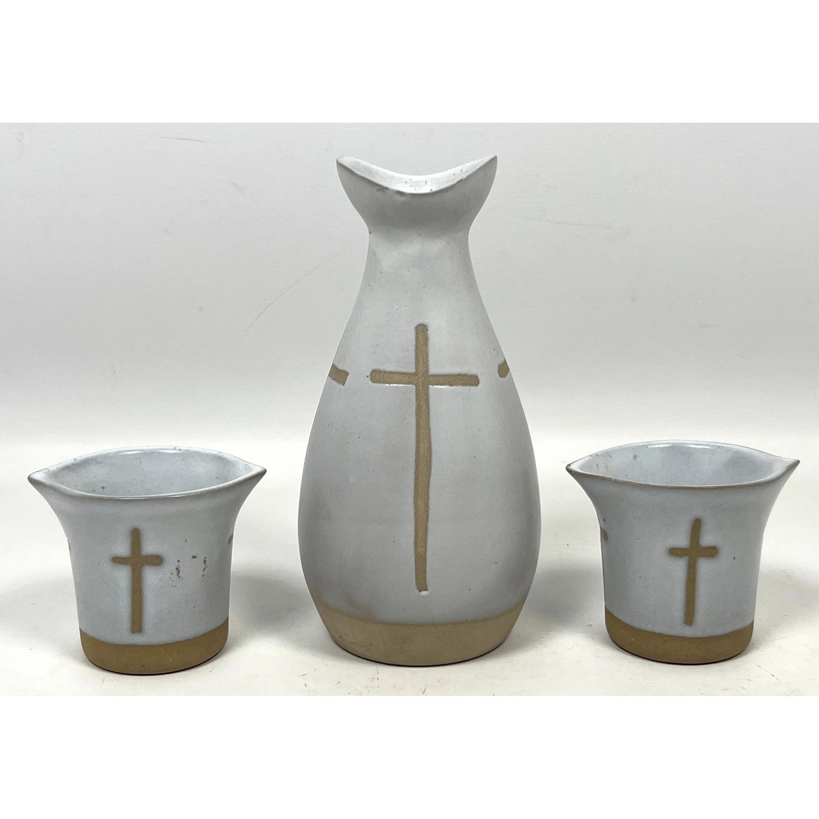 Gordon Martz Studio Sake Set. Pottery. Signed. (1 of 13)