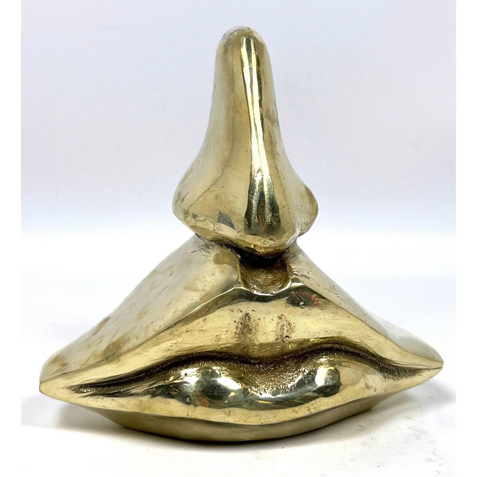 Polished Brass Lips Sculpture After Salvador Dali. (1 of 9)