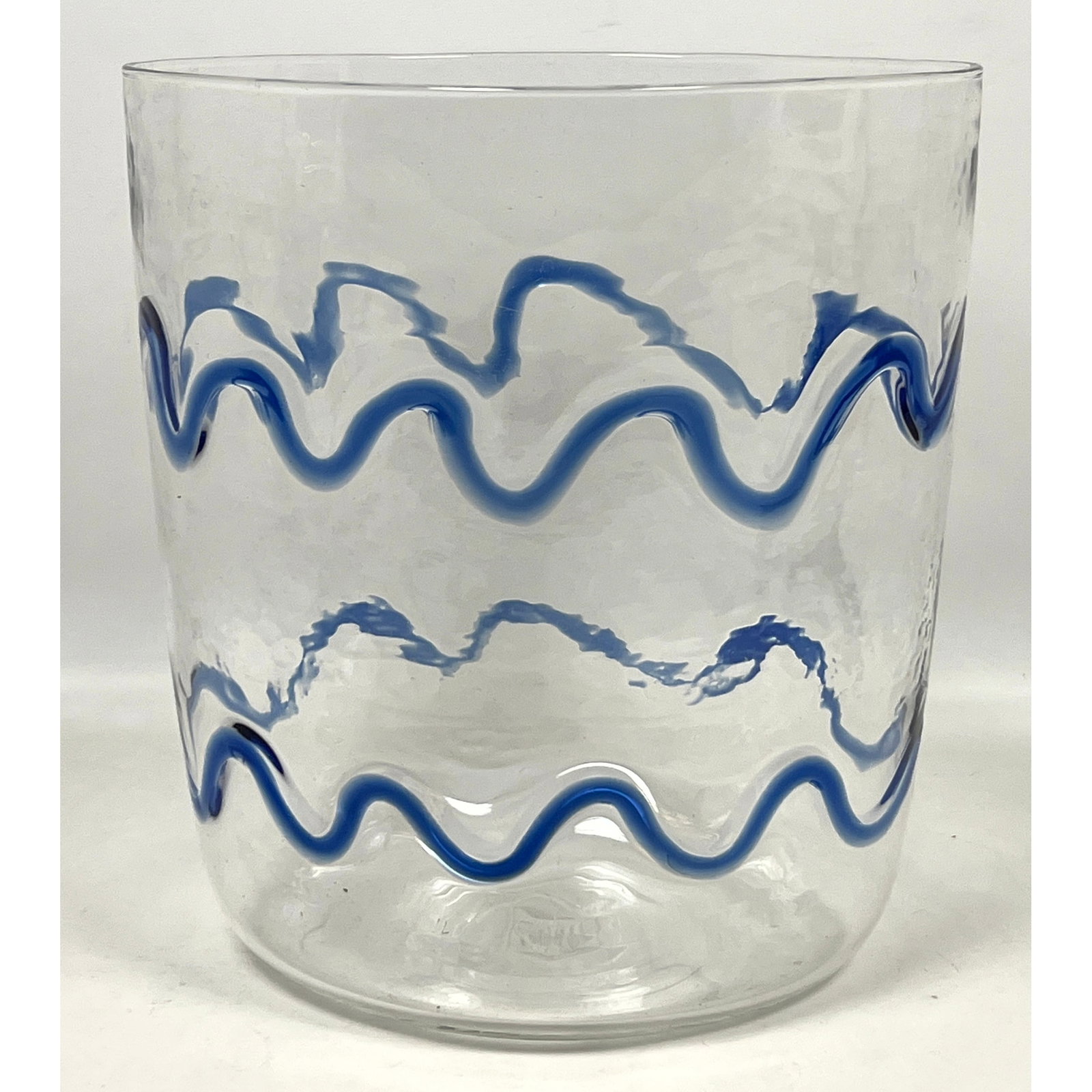 Capri Large Hand Blown Art Glass Vessel Vase. Possibly Champagne Bucket.: Capri Large Hand Blown Art Glass Vessel Vase. Possibly Champagne Bucket. Dimensions: Height: 12 inches, Width: 10.5 inches, Depth: 9.75 inches. ---