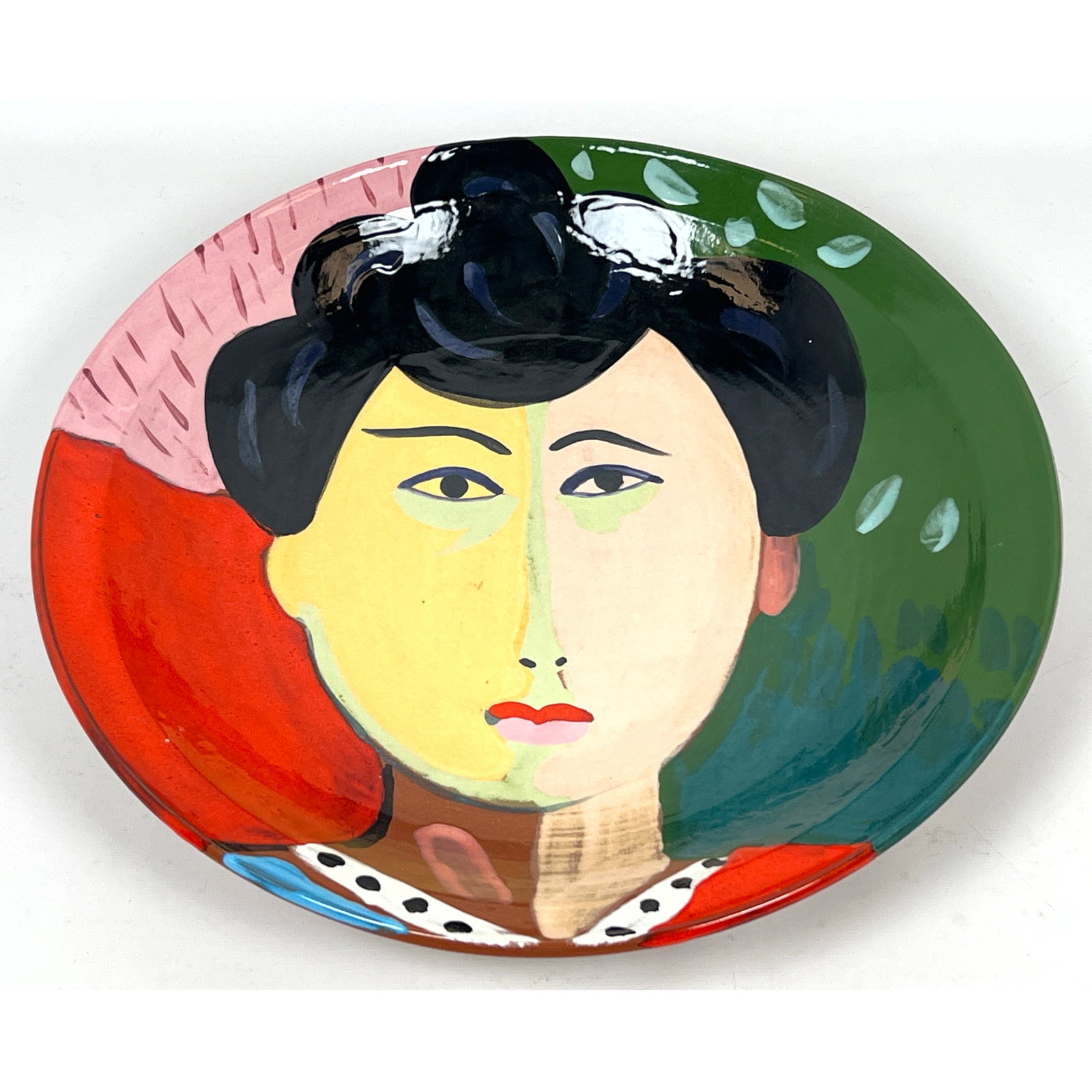 Artist Signed Hand Painted Charger Dish. inspired by Henri Matisse's 1905 Fauvist masterpiece, The G (1 of 8)