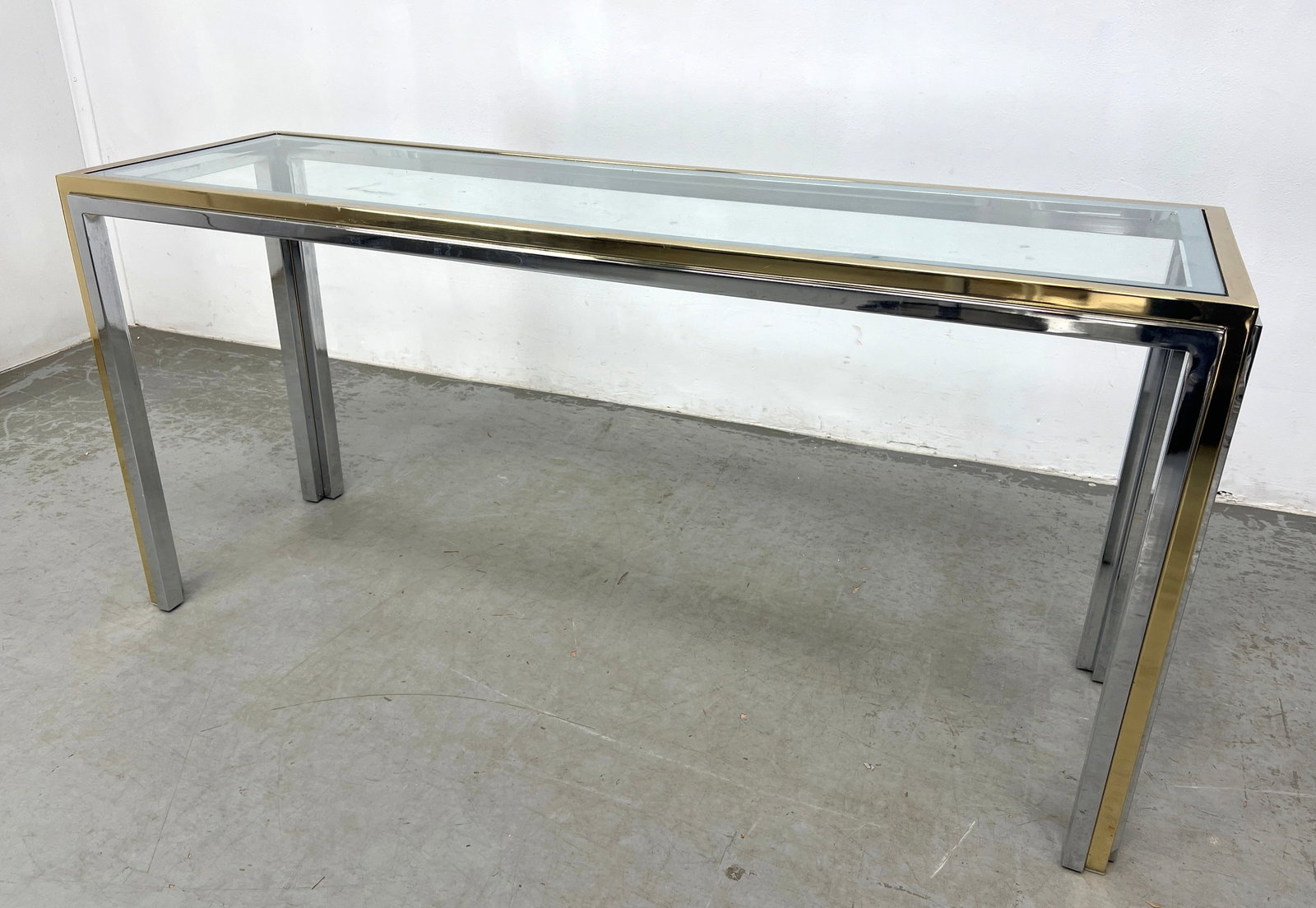 Romeo Rega Attributed 2 Tone Console Sofa Table. - 3