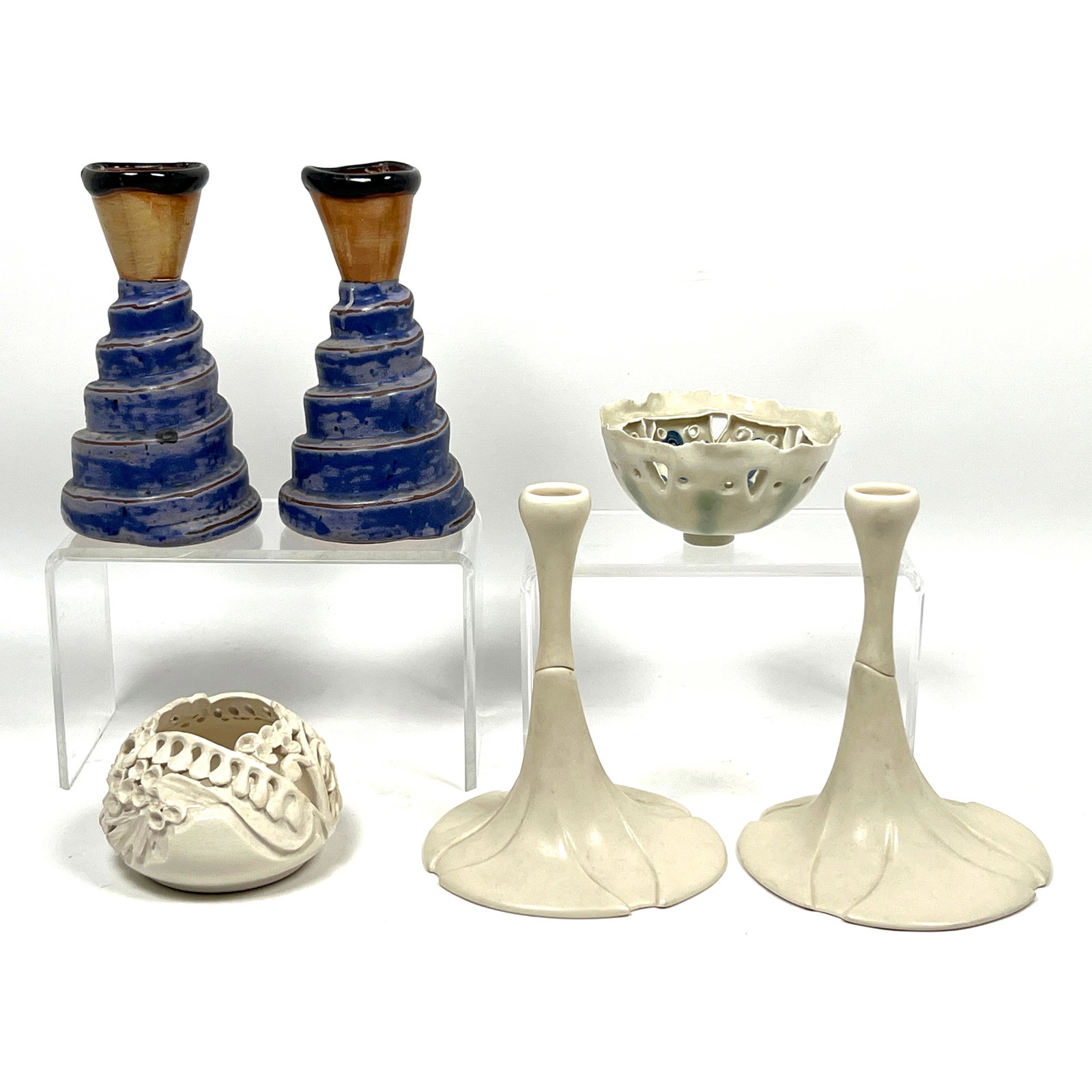 6pcs Contemporary American studio pottery includes several identified works by regional artists The (1 of 17)