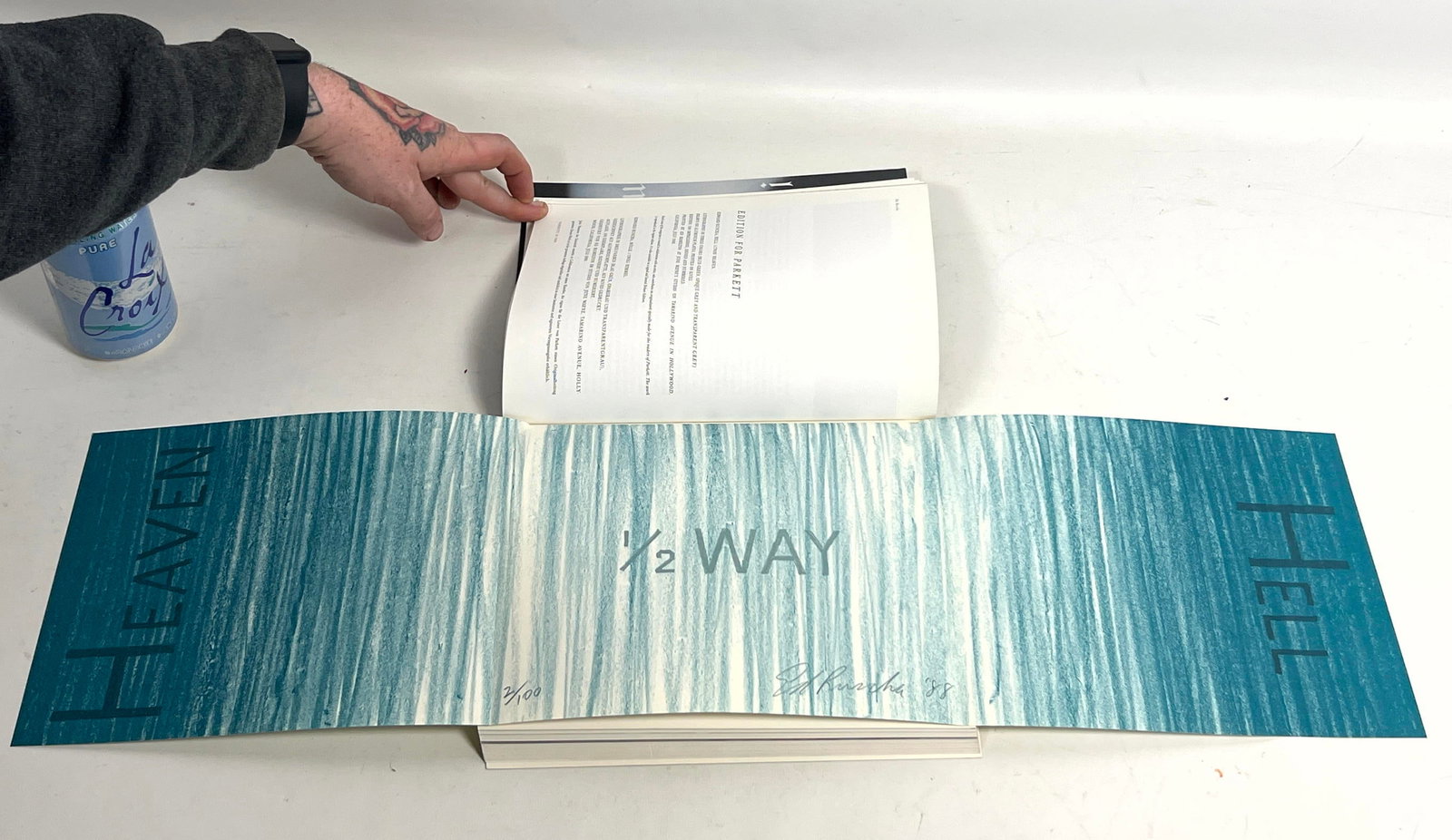 Ed Ruscha Heaven 1/2 Way Hell offset lithograph print with Printed signature and number. Parkett mag (1 of 10)