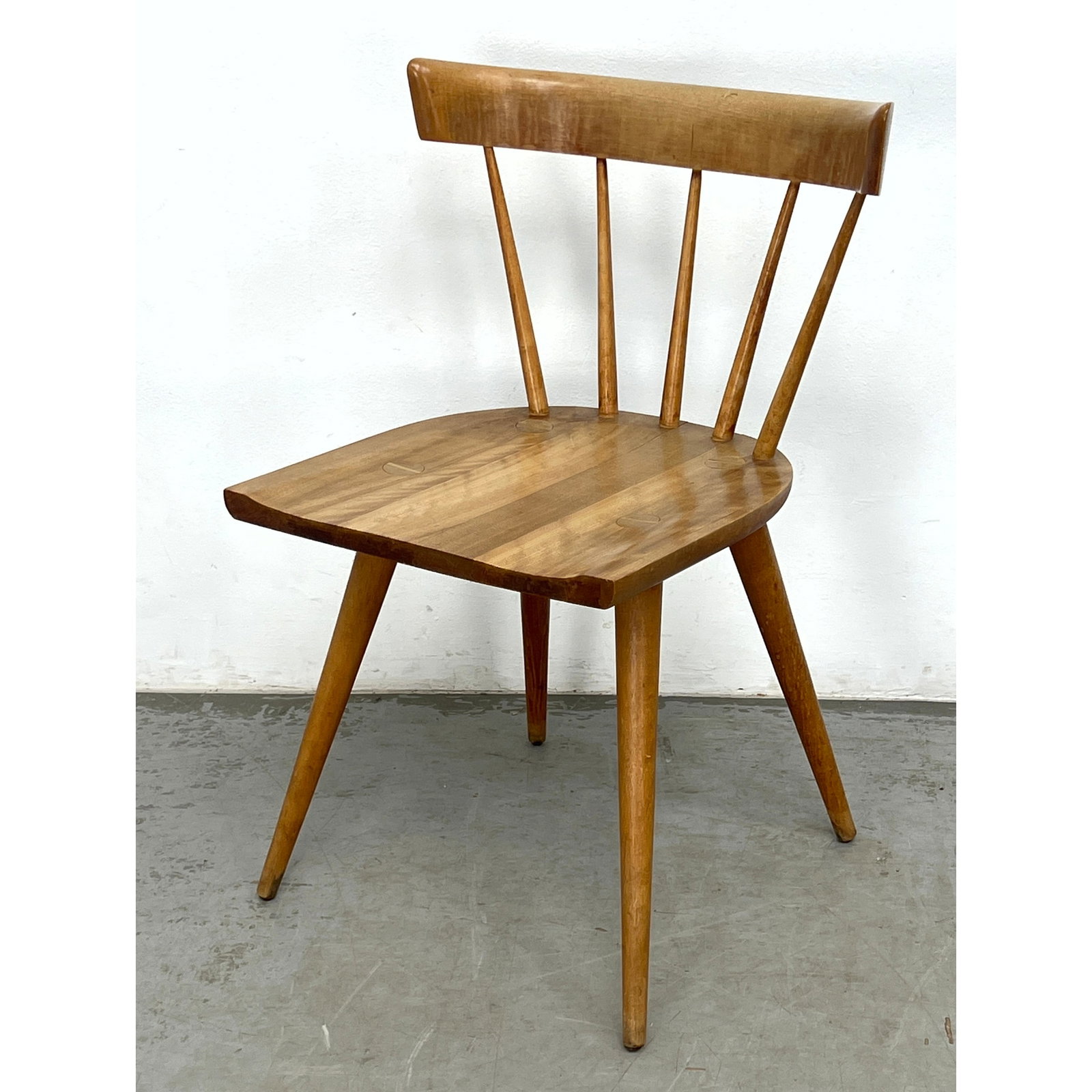 PAUL McCOBB for PLANNER GROUP Side Chair. Desk or Dining Chair. Splayed Spindle Back with Bowed Back (1 of 9)