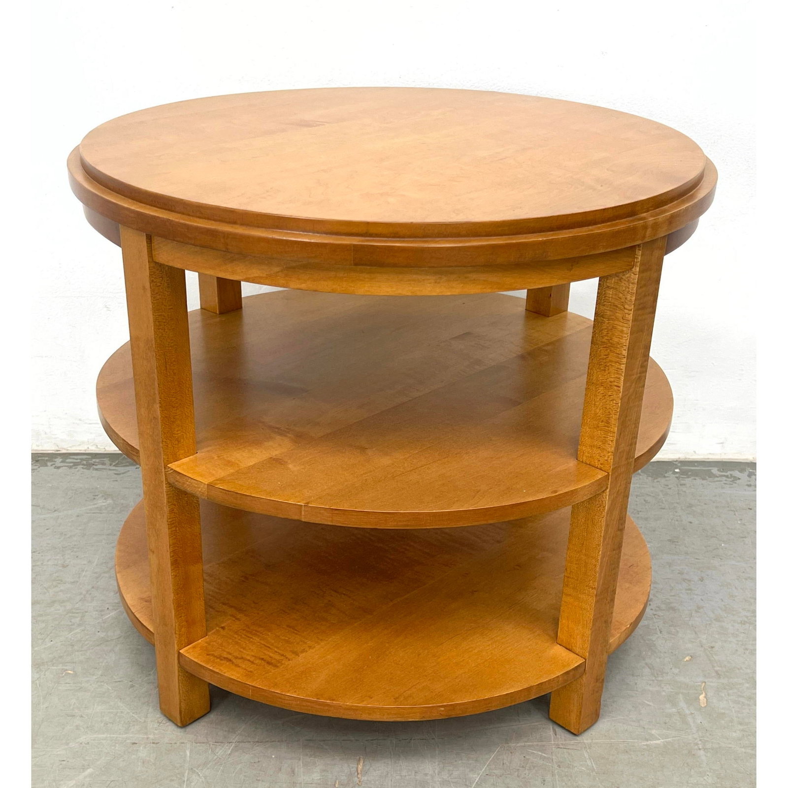 Art Deco 3 Level Round Occasional Table. Donald Deskey Style: Art Deco 3 Level Round Occasional Table. Donald Deskey Style Dimensions: Height: 21.5 inches, Width: 24 inches, Depth: 24 inches. ---