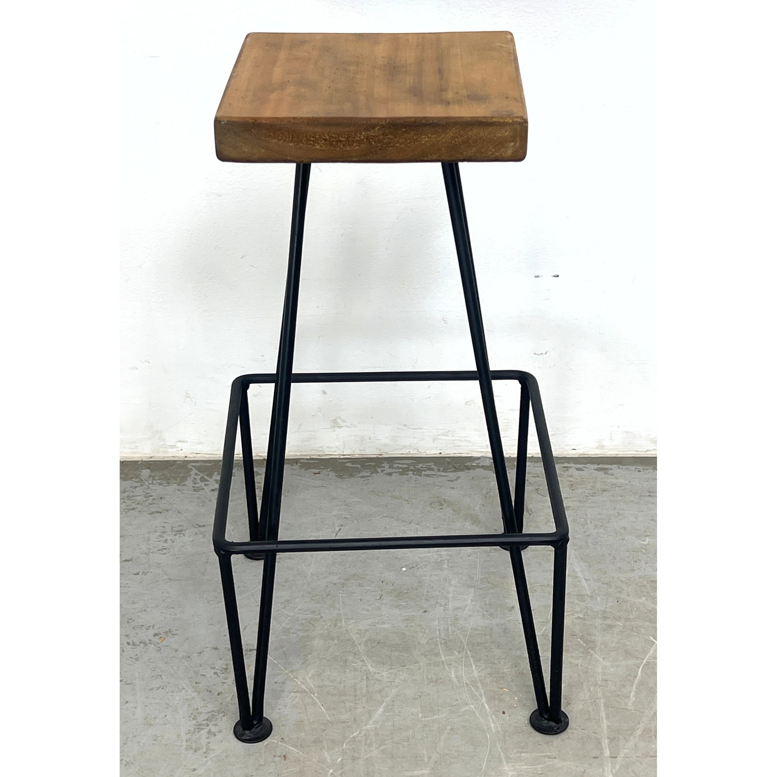 Weinberg style Iron and Wood Bar Stool.: Weinberg style Iron and Wood Bar Stool. Dimensions: Height: 28 inches, Width: 12 inches, Depth: 12 inches. ---