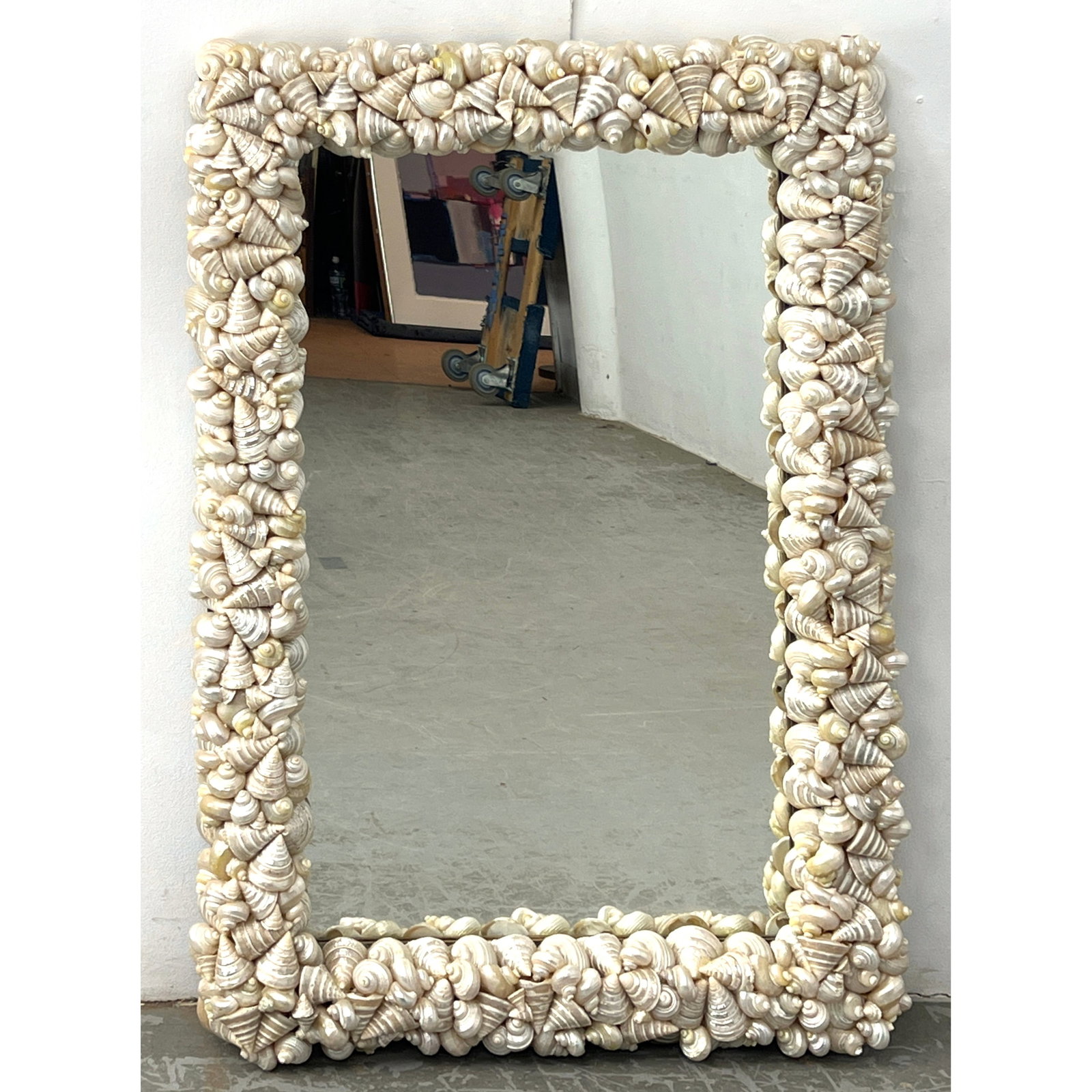Miami Modern Wall Mirror Profusely Decorated with Real Sea Shells. (1 of 10)