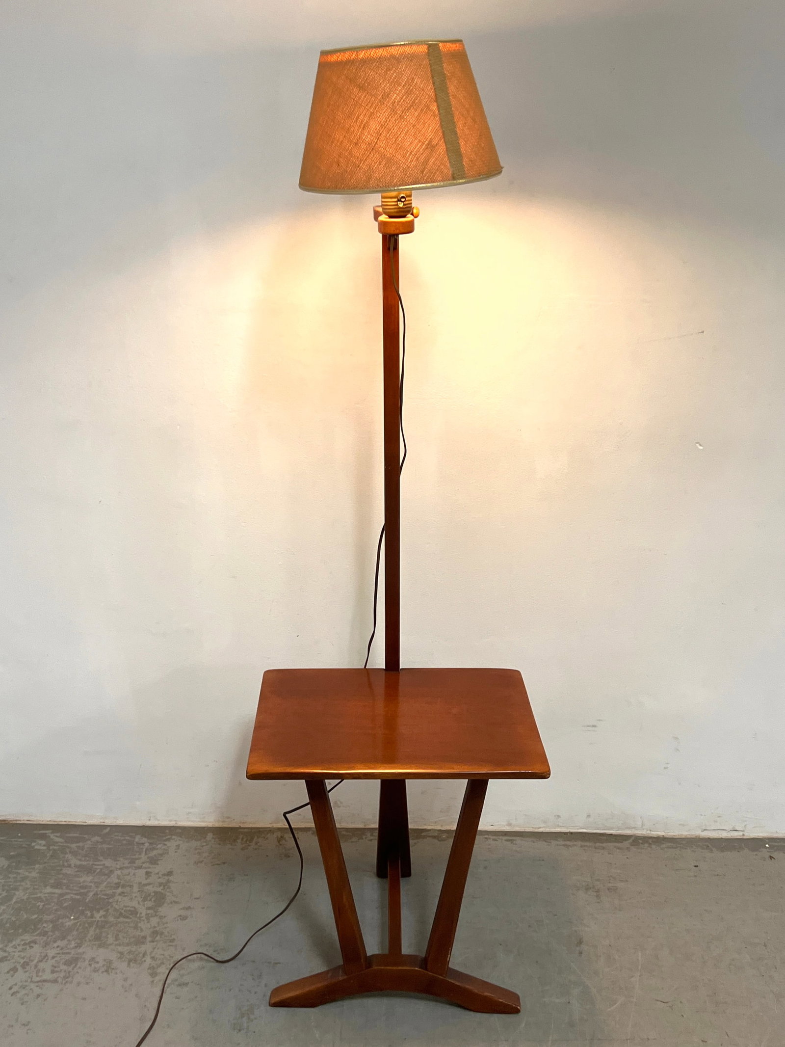 Cushman Solid Rock Maple Table Floor Lamp. - 8