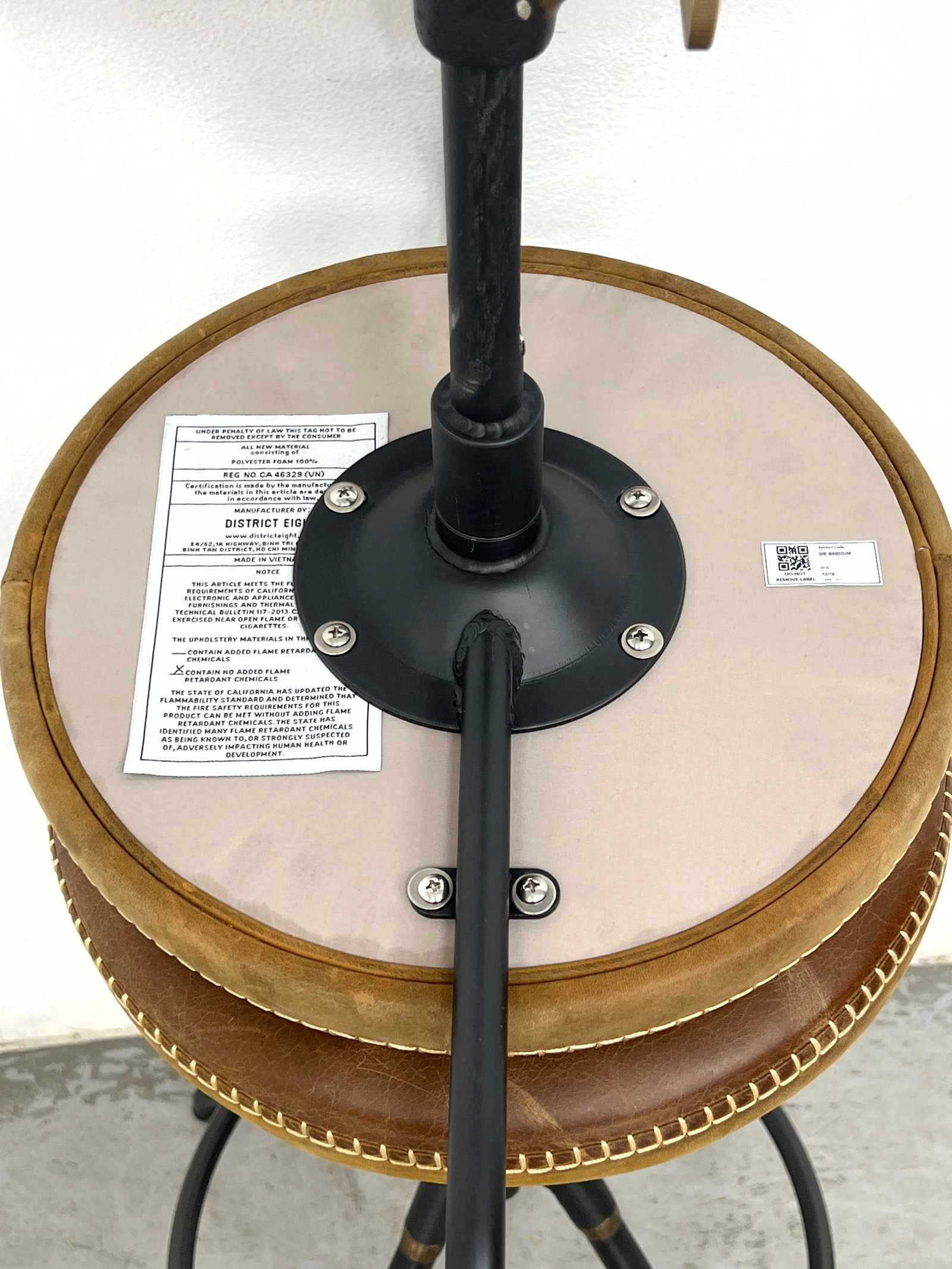 Pair District Eight Akron model adjustable bar stool - 7
