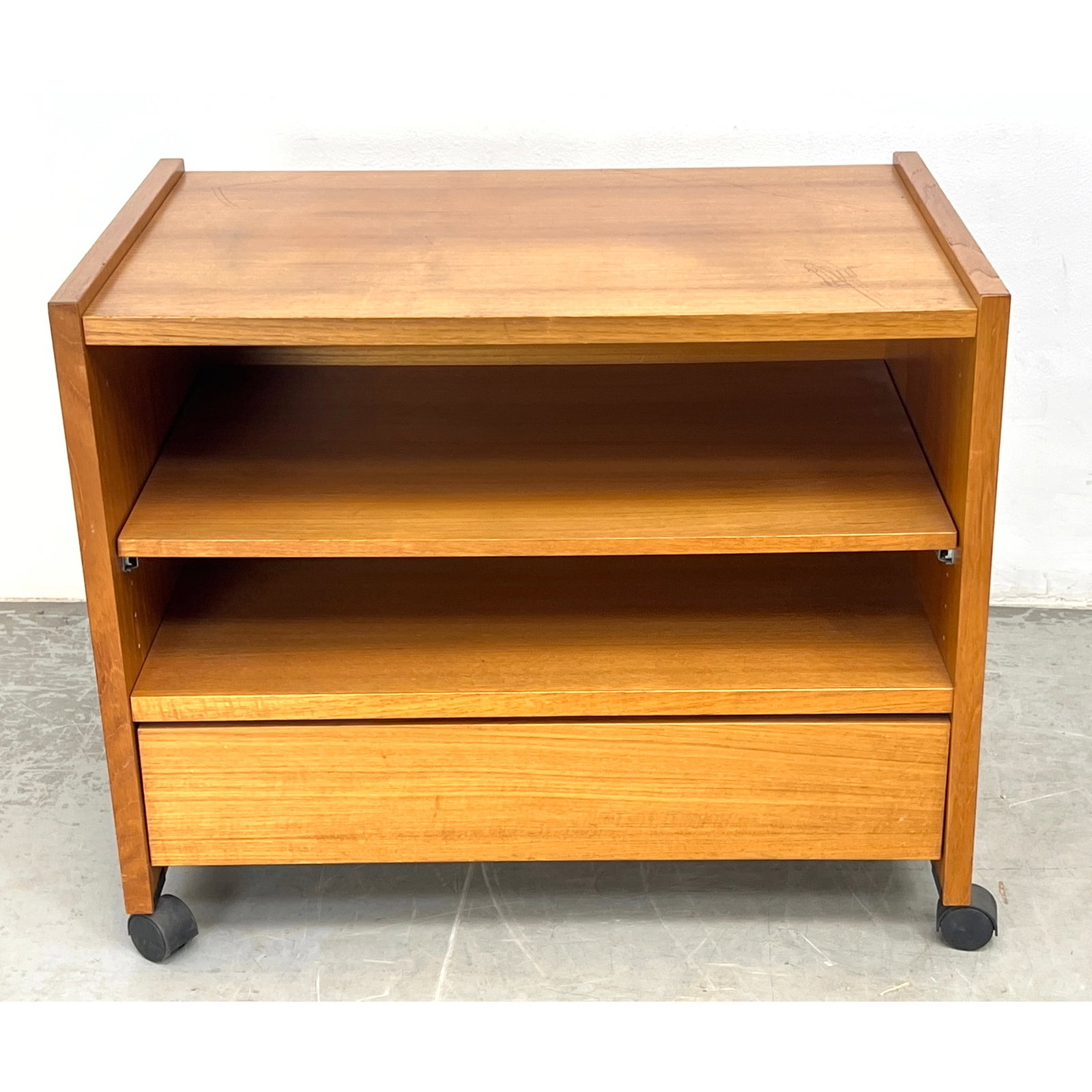 Teak Rolling Stand Cart with 1 Drawer. (1 of 8)