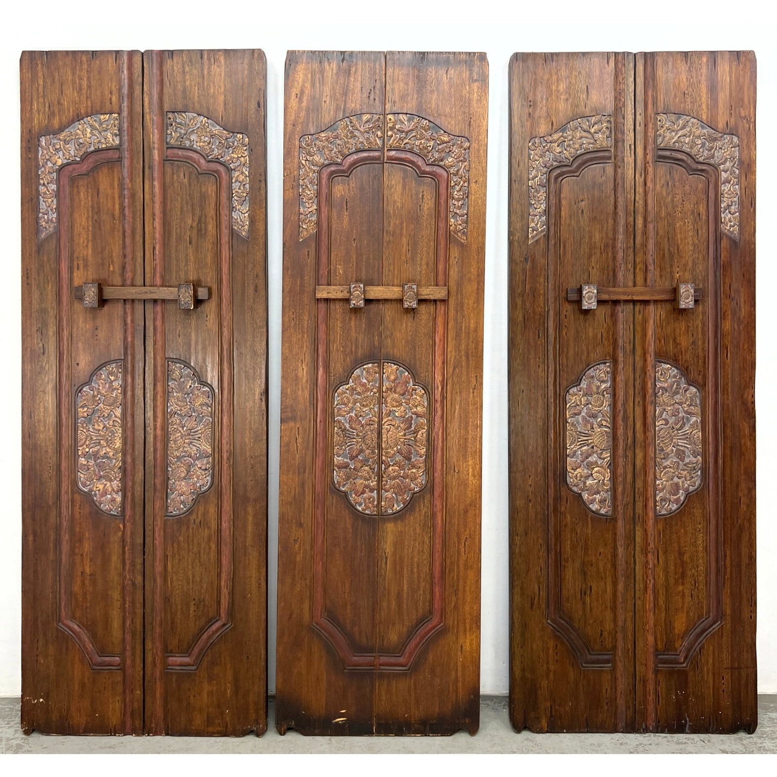 Set 3 Asian Carved Wood Decorative Panels . Styled after Door Panel Shutters. (1 of 20)