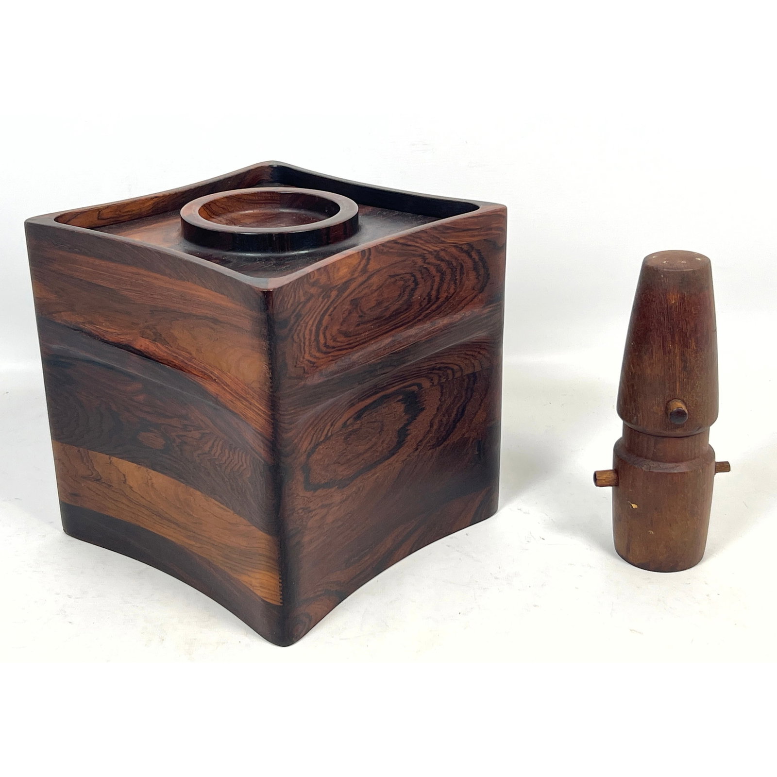 2pcs Danish Modern Table Accessories. Dansk Rosewood Ice Bucket and Pepper Mill. (1 of 14)