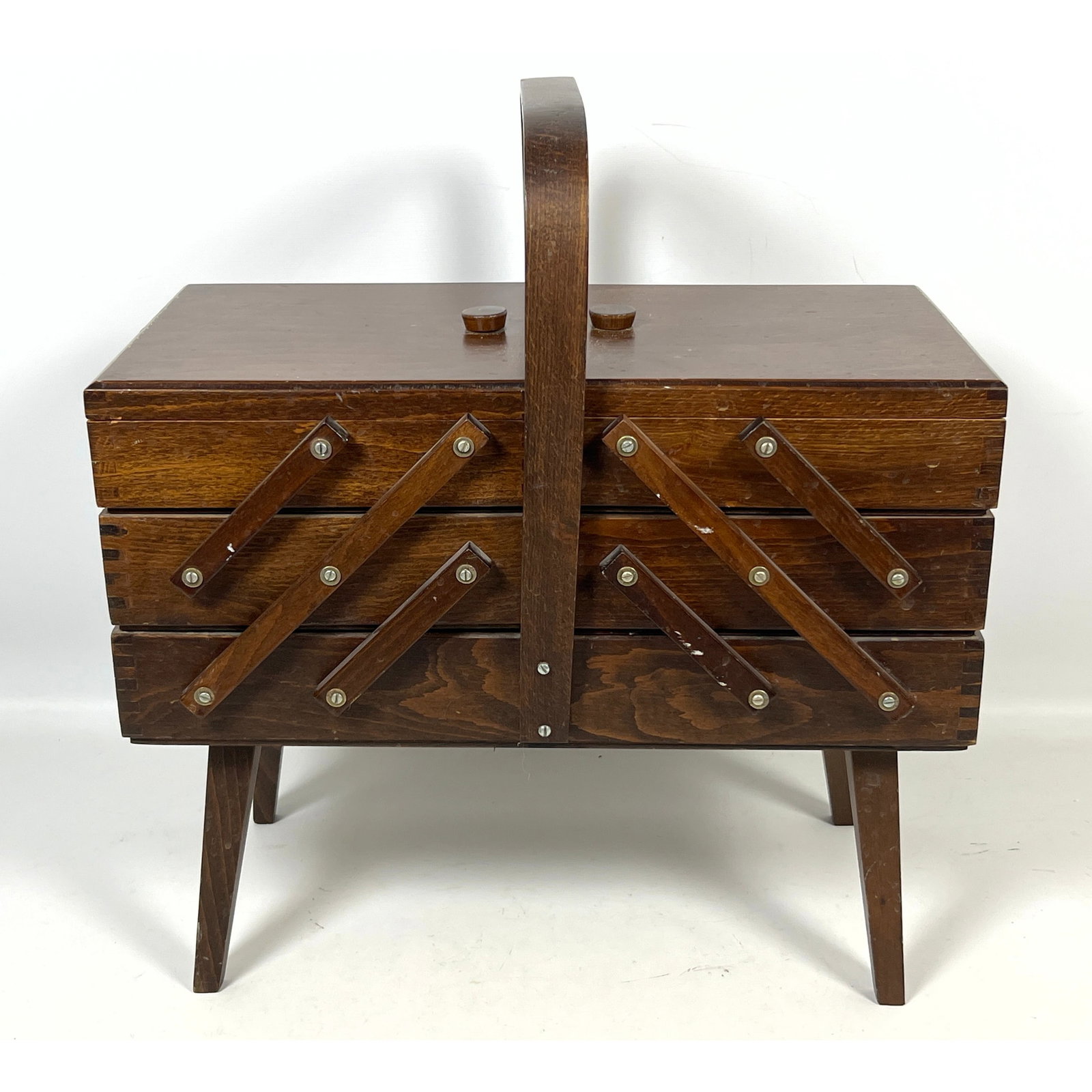 Mid Century Modern Telescoping Sewing Stand Storage Box (1 of 11)