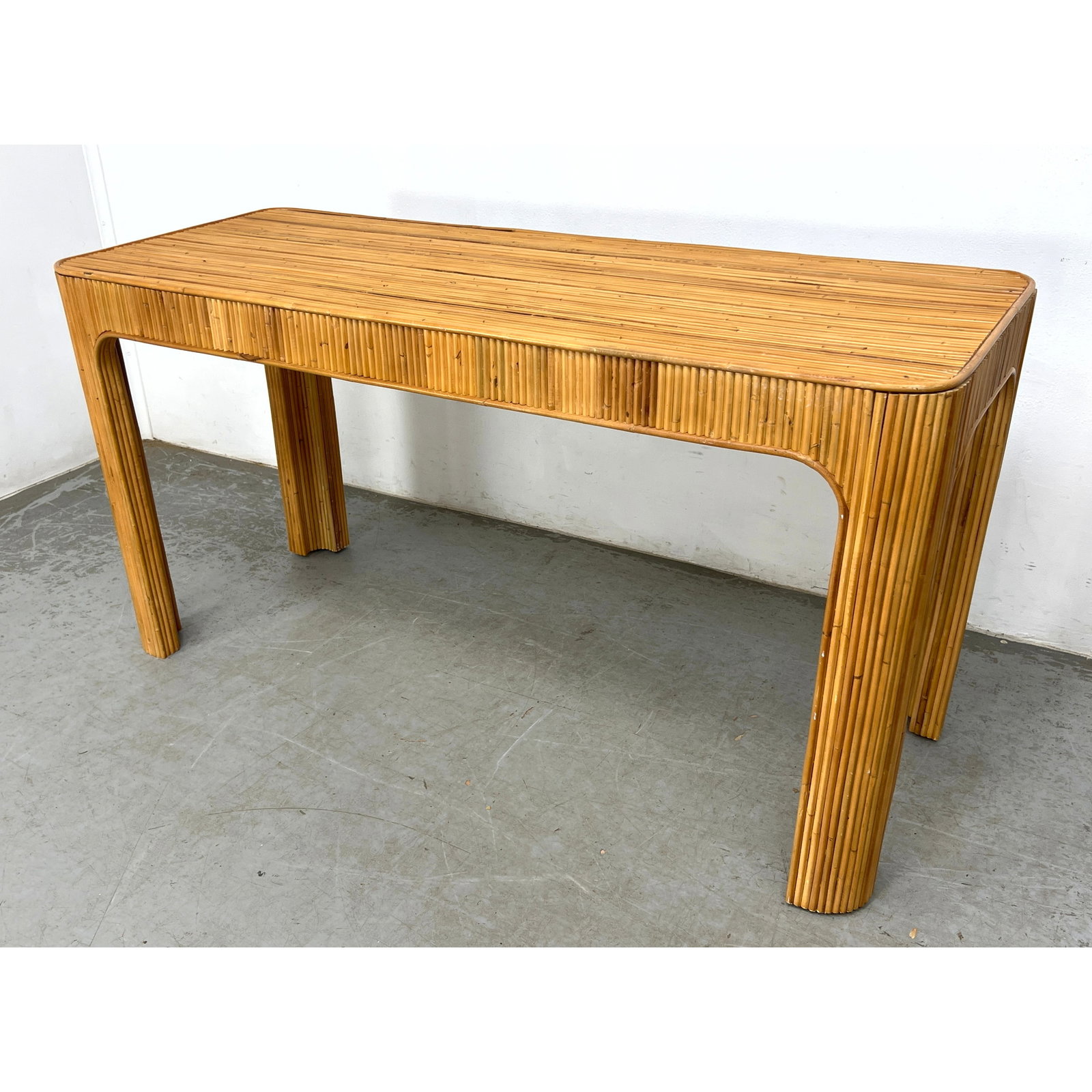 Abriella Crespi Style Split Reed Console Sofa Table. Boho Chic Abriella Crespi Style Split Reed Cons (1 of 9)