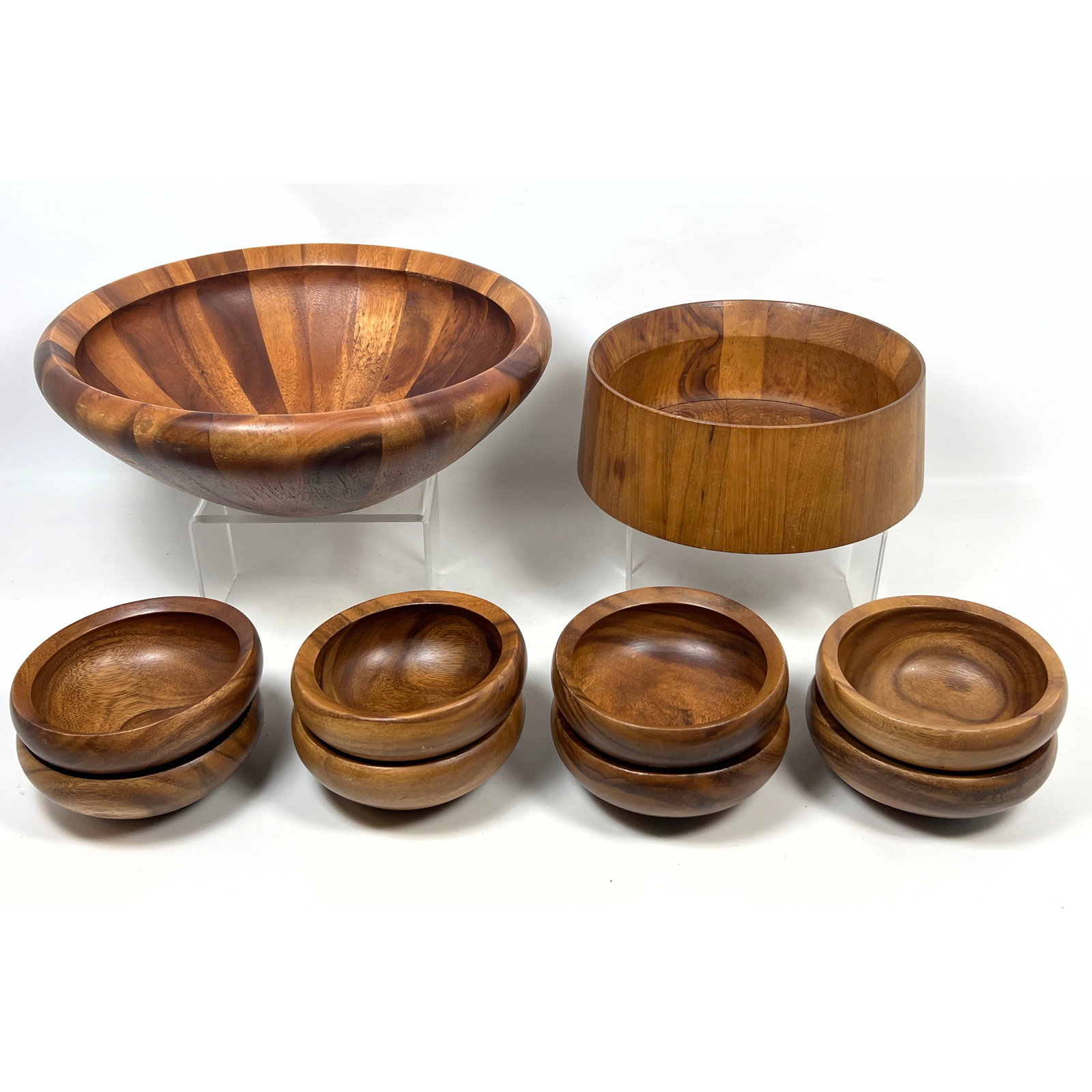 Collection of Mid-Century Modern wooden tableware manufactured by Dansk. Salad set. Collection of Mi (1 of 15)