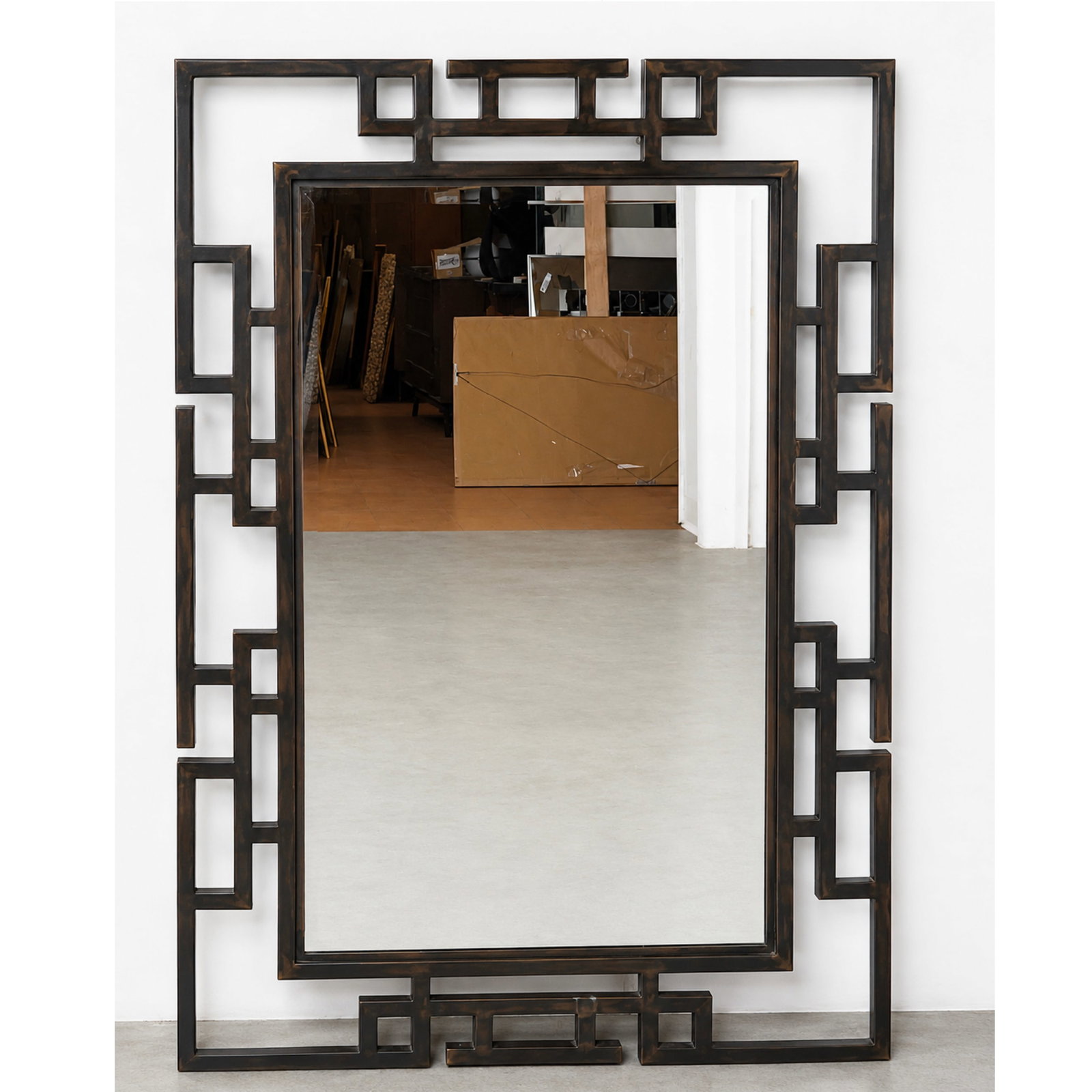 Bronze Decorator Wall Mirror After Phillip and Kelvin Laverne.: Bronze Decorator Wall Mirror After Phillip and Kelvin Laverne. Dimensions: Height: 46.25 inches, Width: 32.5 inches, Depth: .75 inches. ---