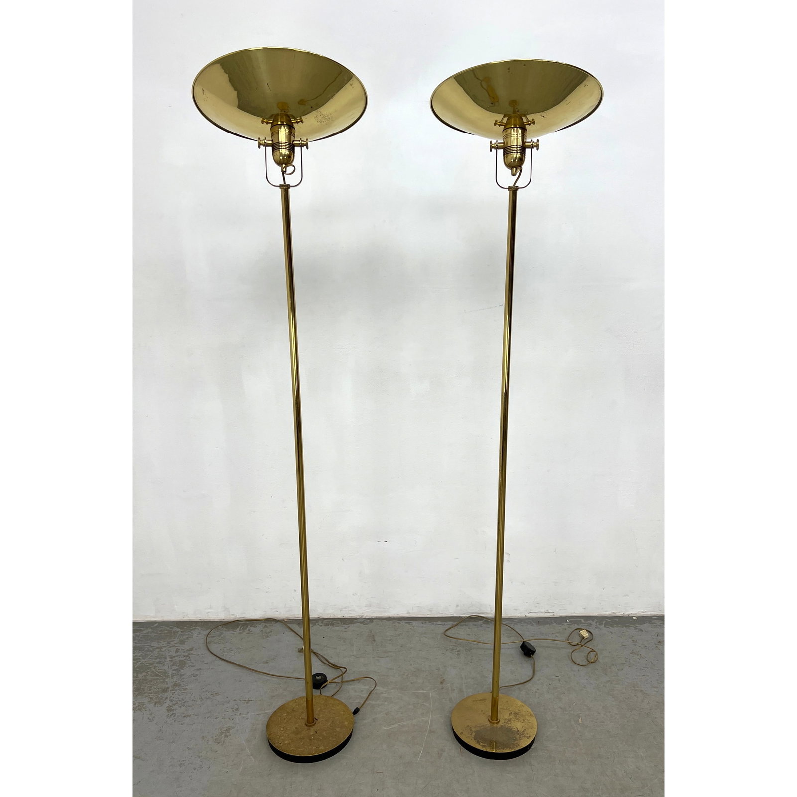 Pair Nessen Lamps Bronze New York Torchiere Floor Lamps. Ralph Lauren Style (1 of 8)