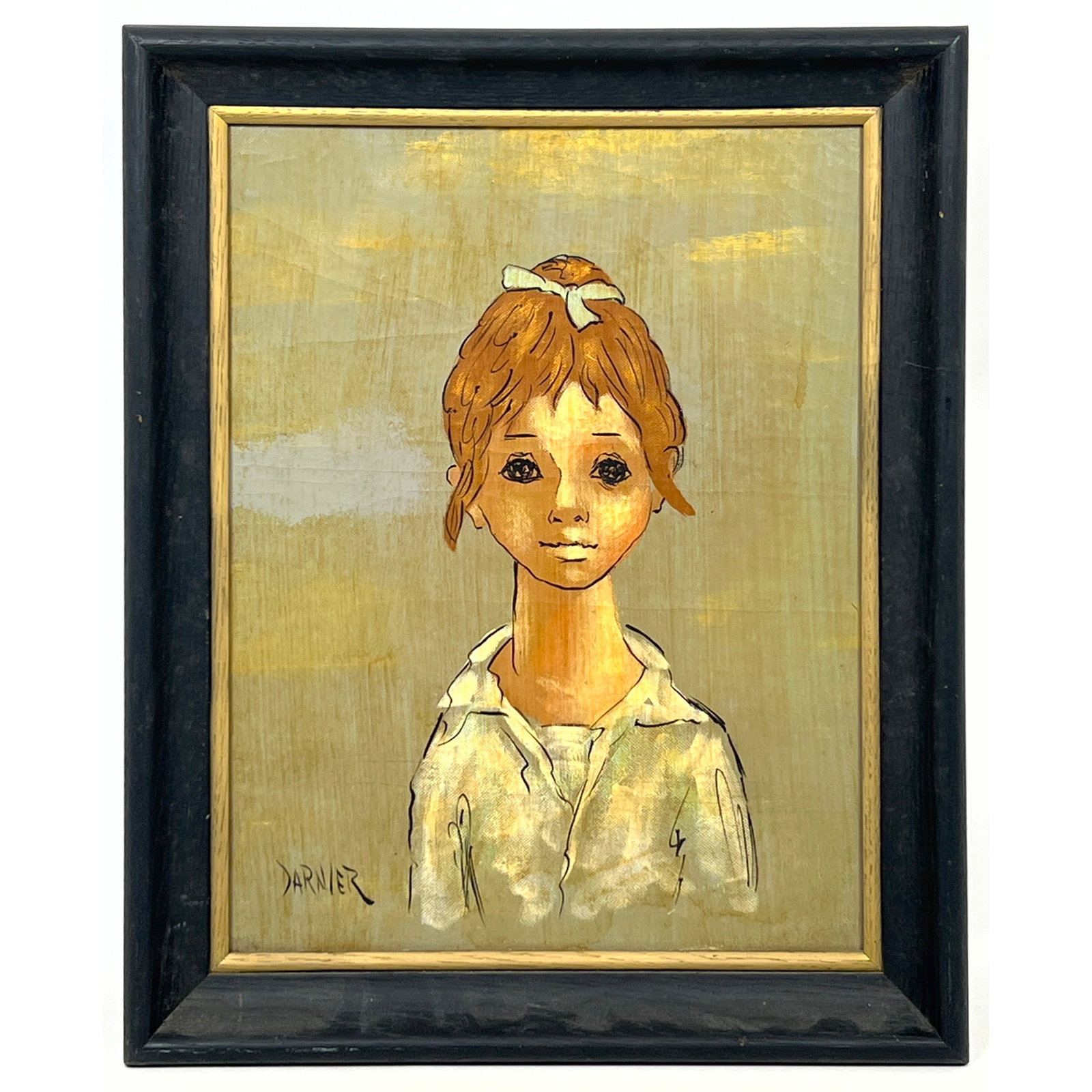 Charles Darnier oil on canvas Painting.: Charles Darnier oil on canvas Painting. Dimensions: Frame Height: 19 inches, Frame Width: 15 inches. - Image Size: Image Height: 15.5 inches, Image Width: 11.25 inches. --- US Packing and Shipping cha