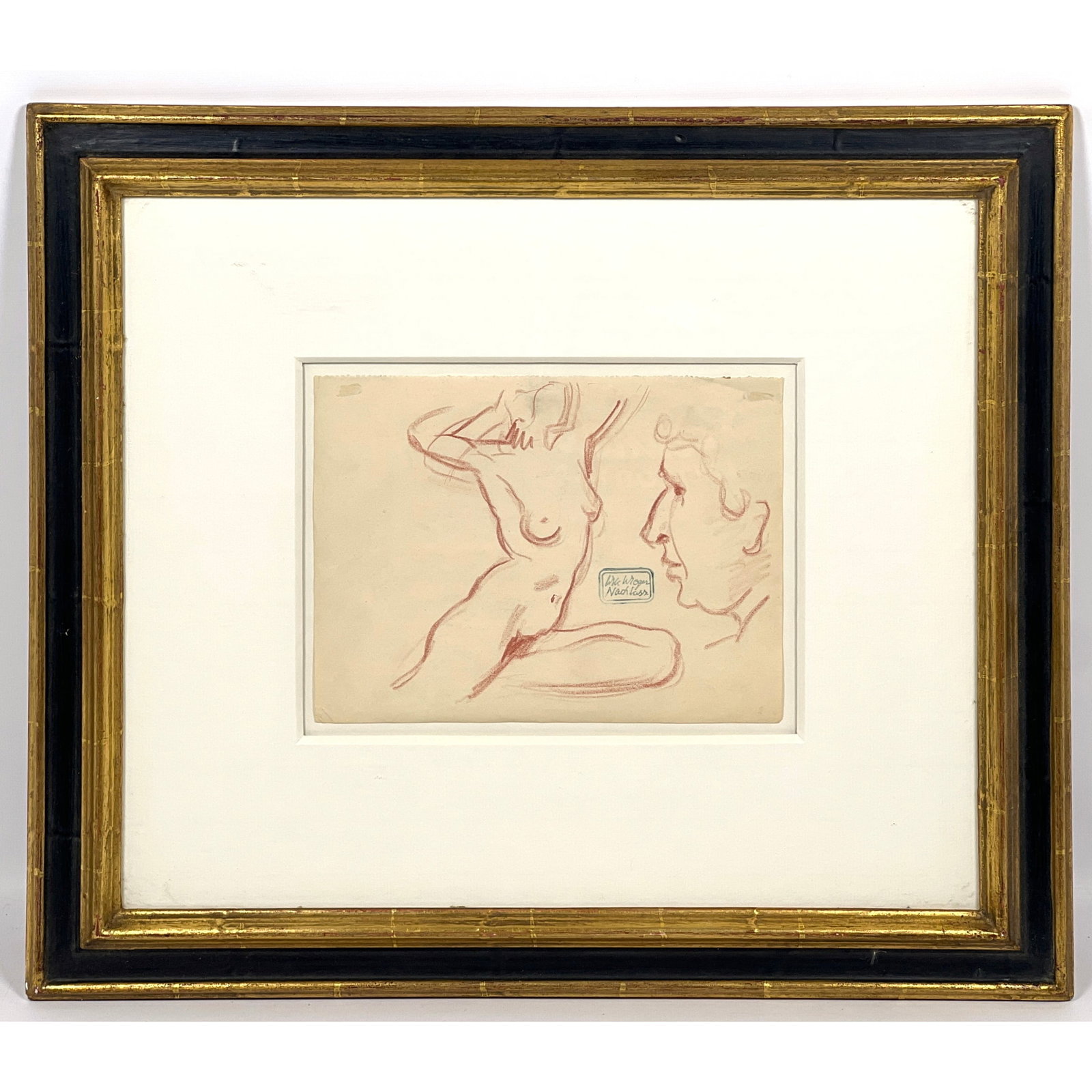 Willi Wroger Nachlass Nude study Etching Print. Framed under glass.: Willi Wroger Nachlass Nude study Etching Print. Framed under glass. Dimensions: Frame Height: 17.5 inches, Frame Width: 19.5 inches. - Image Size: Image Height: 7 inches, Image Width: 9 inches. --- US
