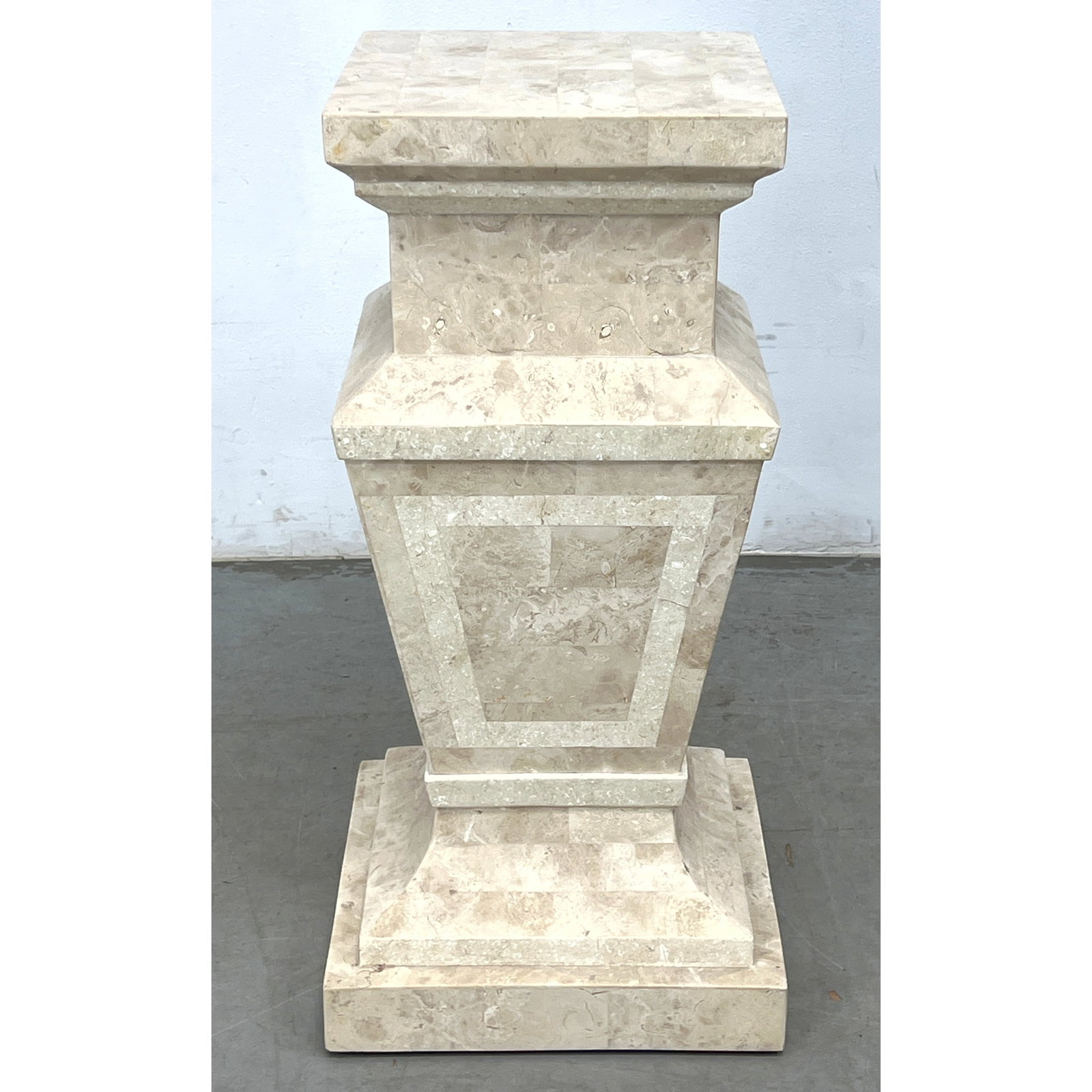 Maitland Smith Tesselated Stone Pedestal. (1 of 9)