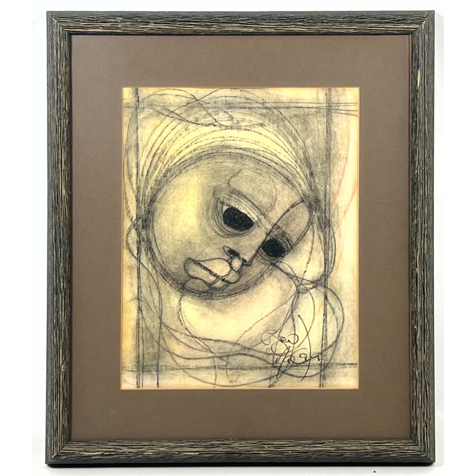 Ben Macala, Modernist Figure, Charcoal on Paper Drawing, 1982, (1 of 6)