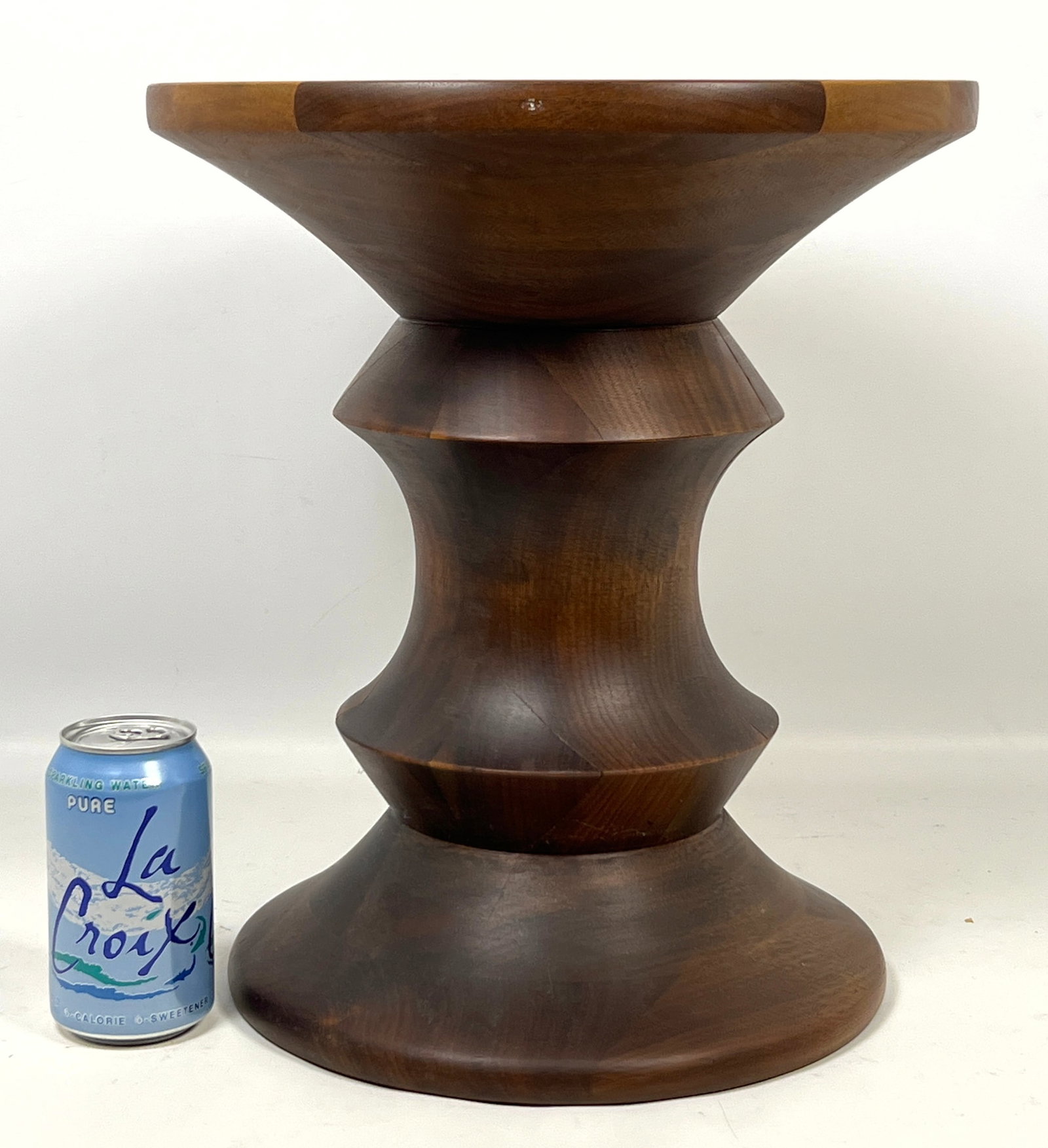 Ray and Charles Eames Time Life Stool. Solid walnut. - 3