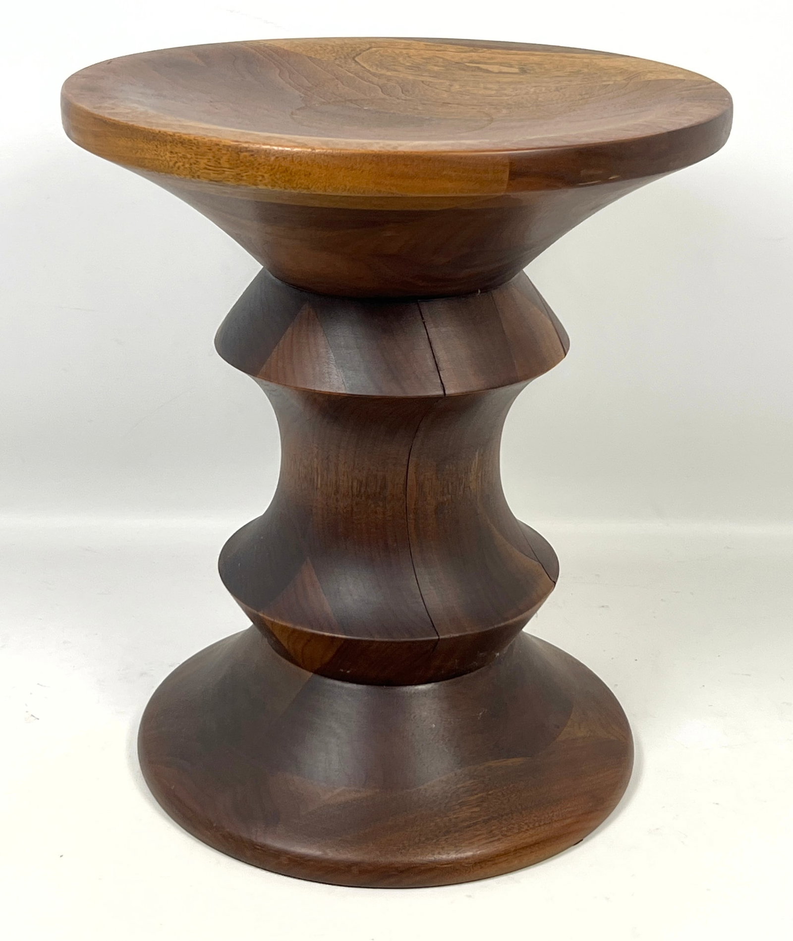 Ray and Charles Eames Time Life Stool. Solid walnut. - 6