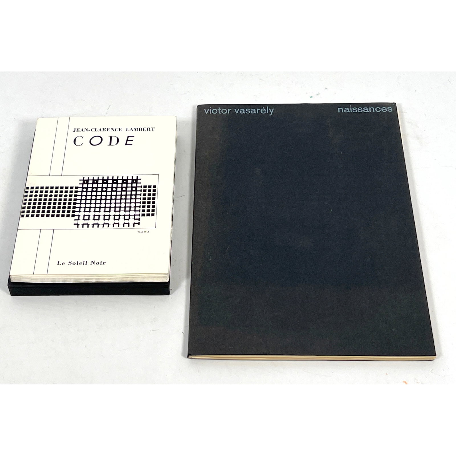 2 significant Op-Art publications featuring the work of Victor Vasarely. several signed and numbered: 2 significant Op-Art publications featuring the work of Victor Vasarely. several signed and numbered. The first item is a limited edition of CODE by Jean-Clarence Lambert, published by Le Soleil Noir,