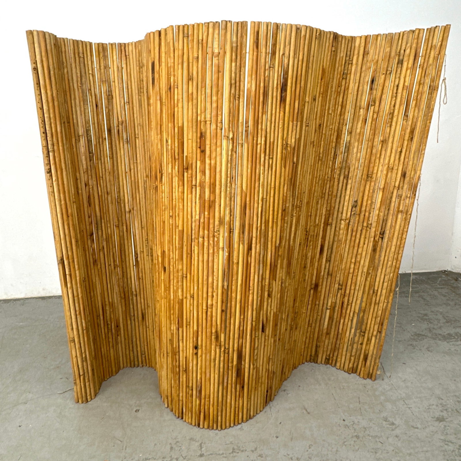 Vintage Bamboo Undulating Screen room Divider, Can Be rolled Up. (1 of 11)