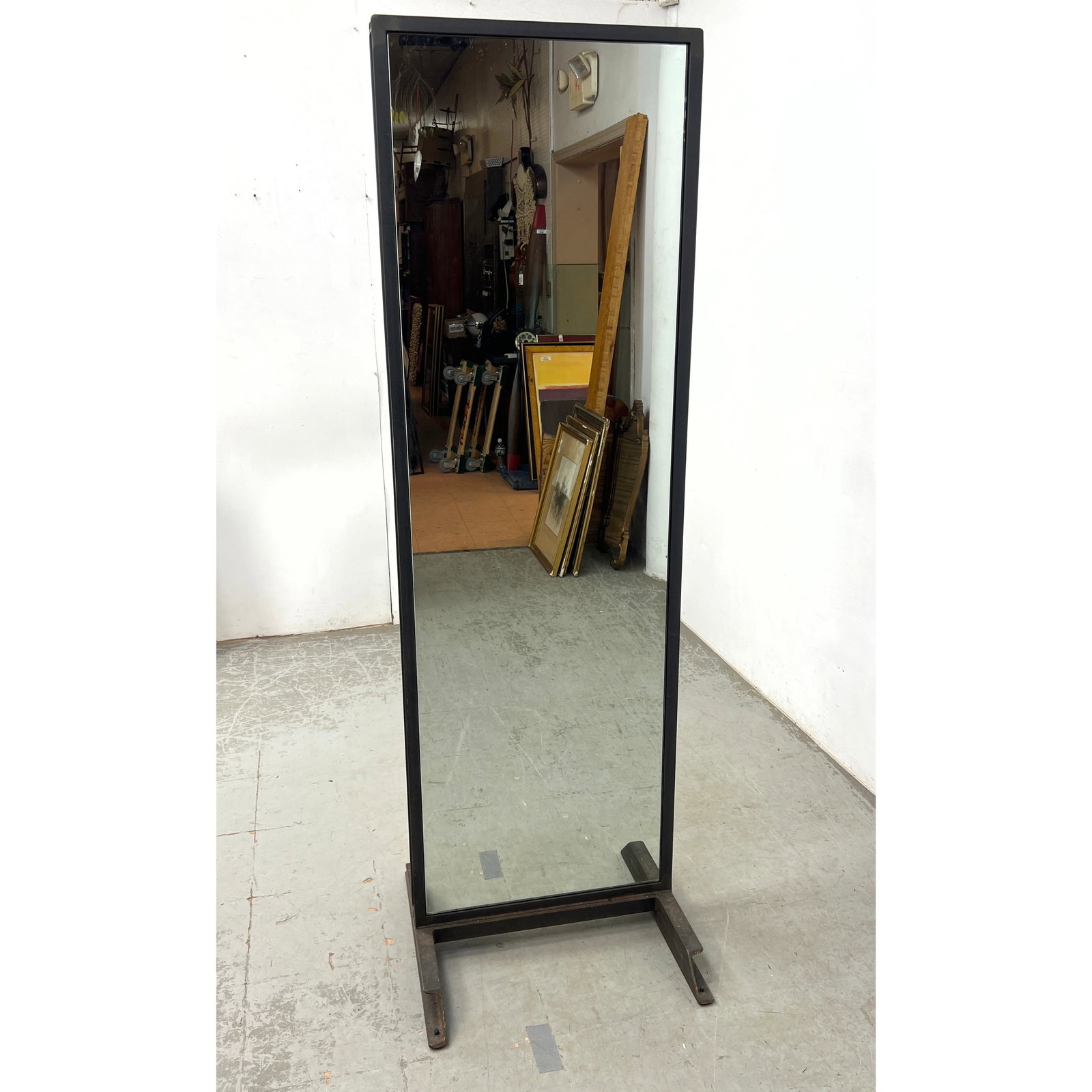 Industrial Custom Made I Beam Steel Tall Floor Model Mirror. (1 of 10)