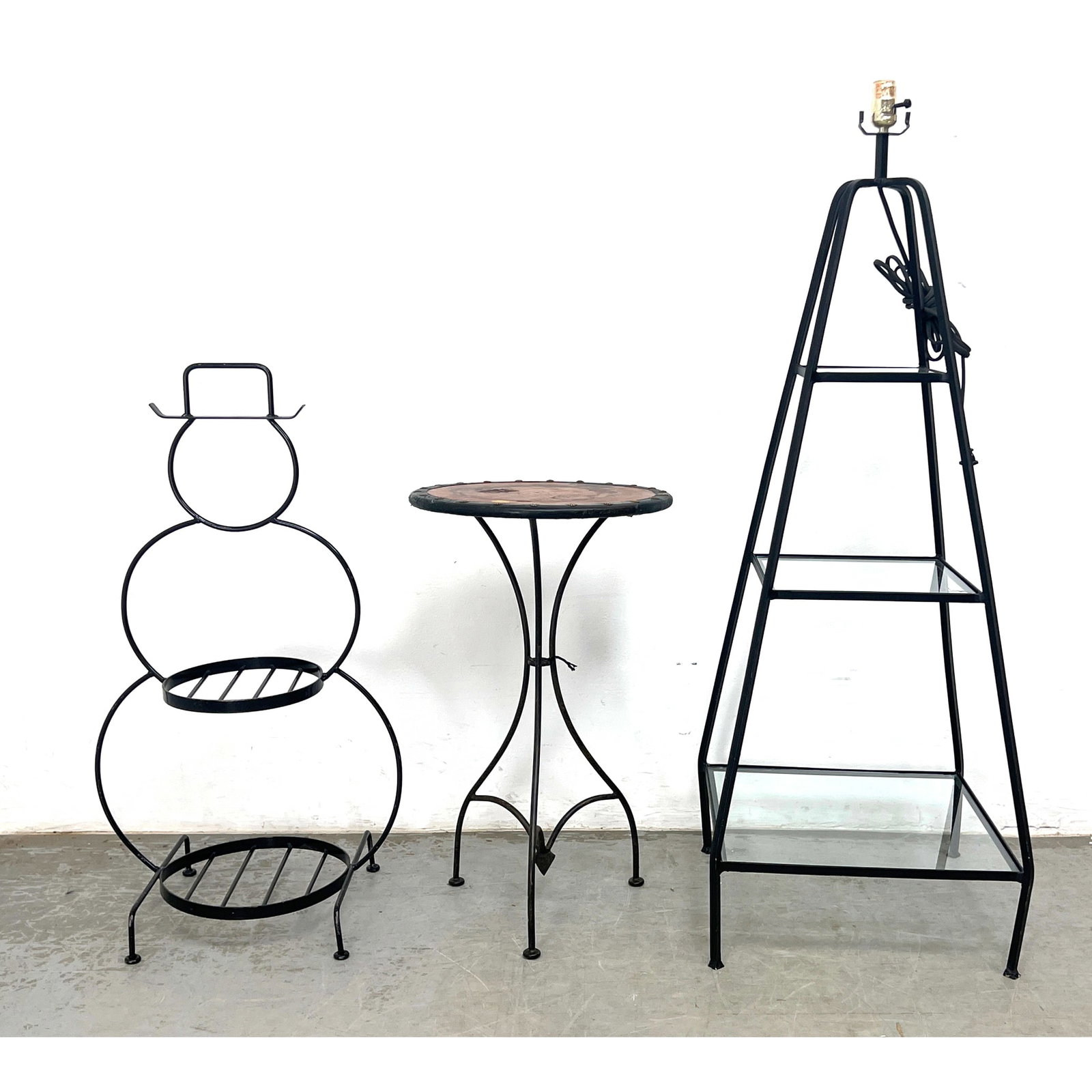 3pcs Iron Furniture. Sarreid LTD Tabouret Table, Plant stand, Shelf Lamp. (1 of 14)