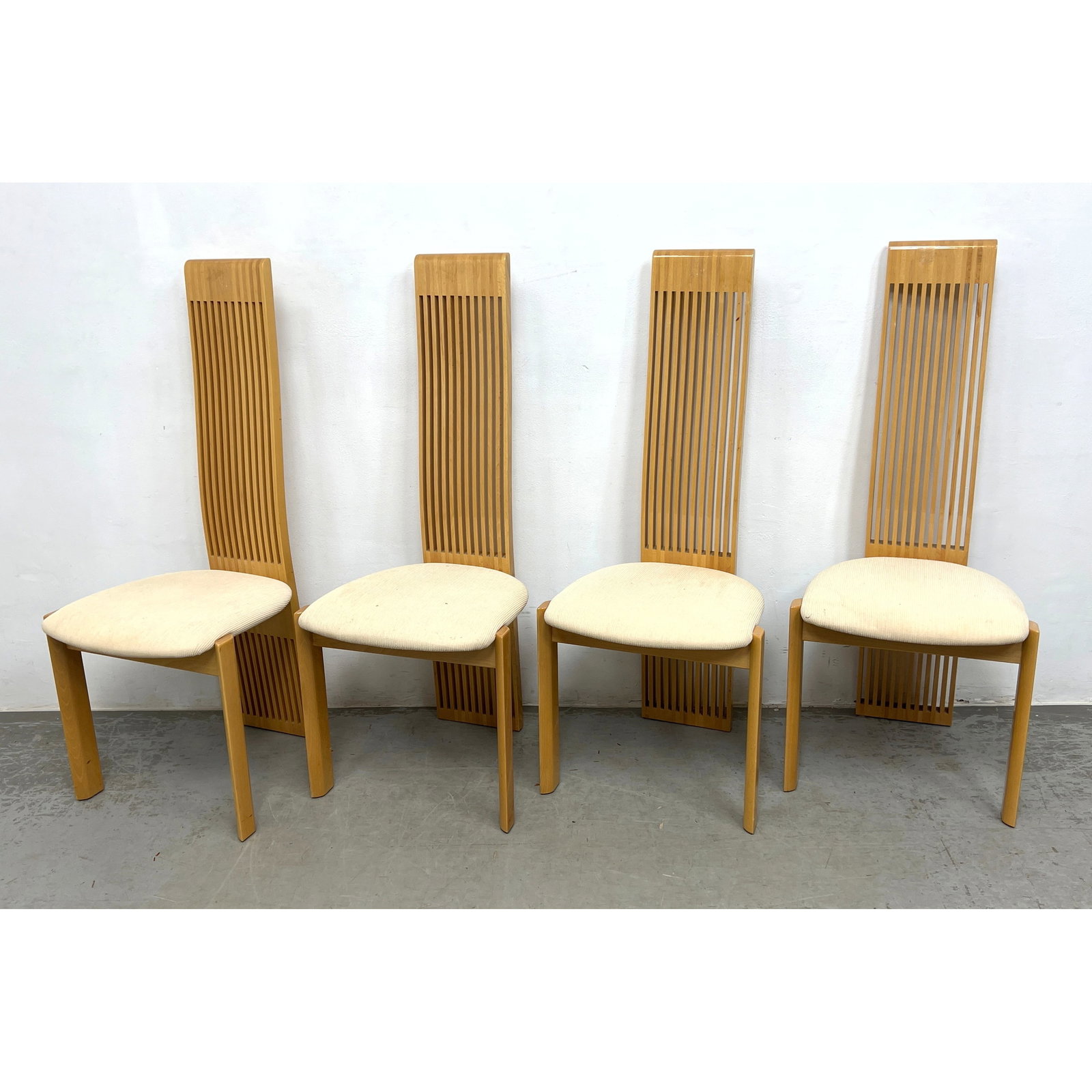 Set 4 Italian Modern Tall Back Chairs. Costantini Pietro.: Set 4 Italian Modern Tall Back Chairs. Costantini Pietro. Dimensions: Height: 47 inches, Width: 19.5 inches, Depth: 20 inches. - Seat Height: 18 inches ---