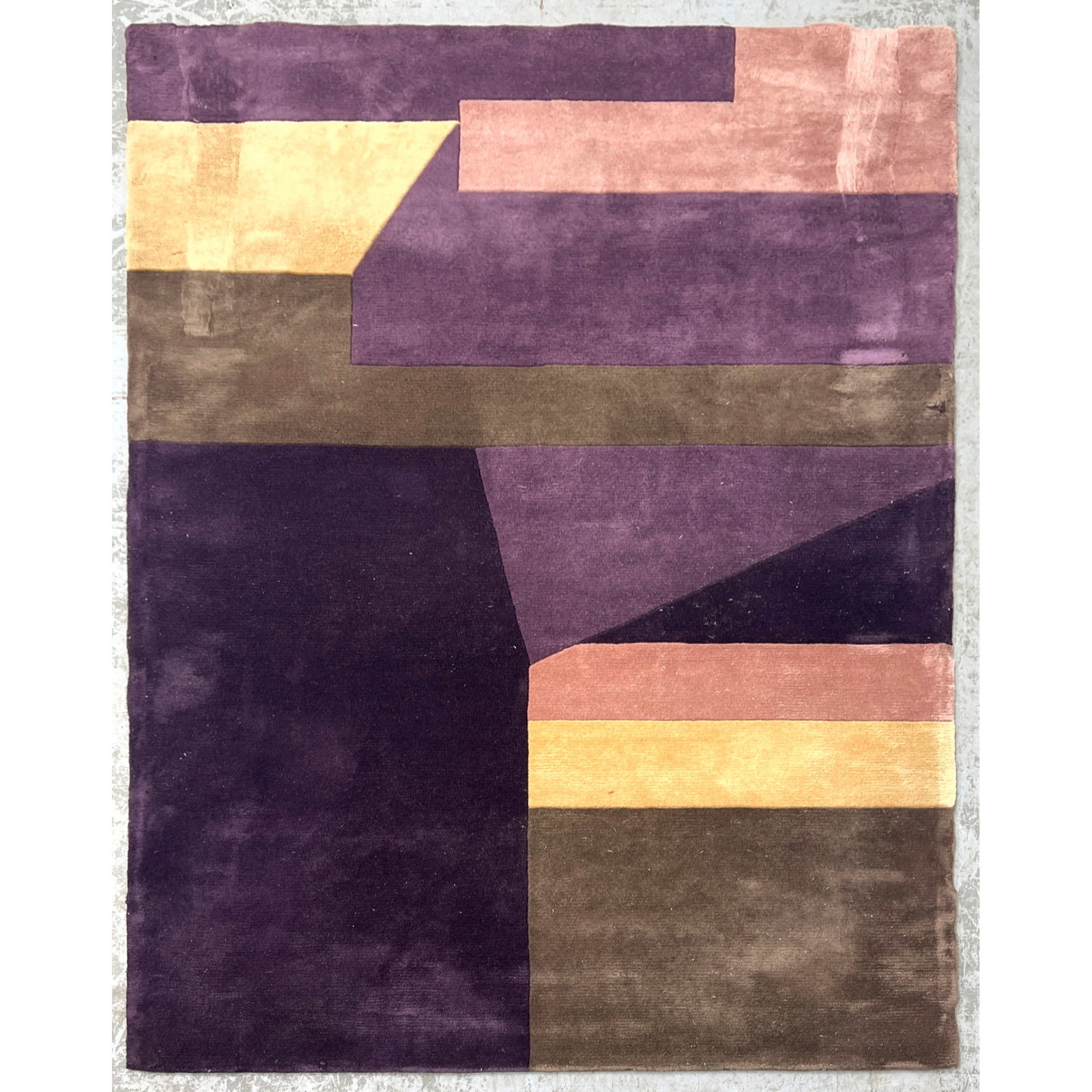 5'3 X 8'.5 Modernist 100% Wool Rug. MOMENI "New Wave Collection". Contemporary design. Label. (1 of 10)