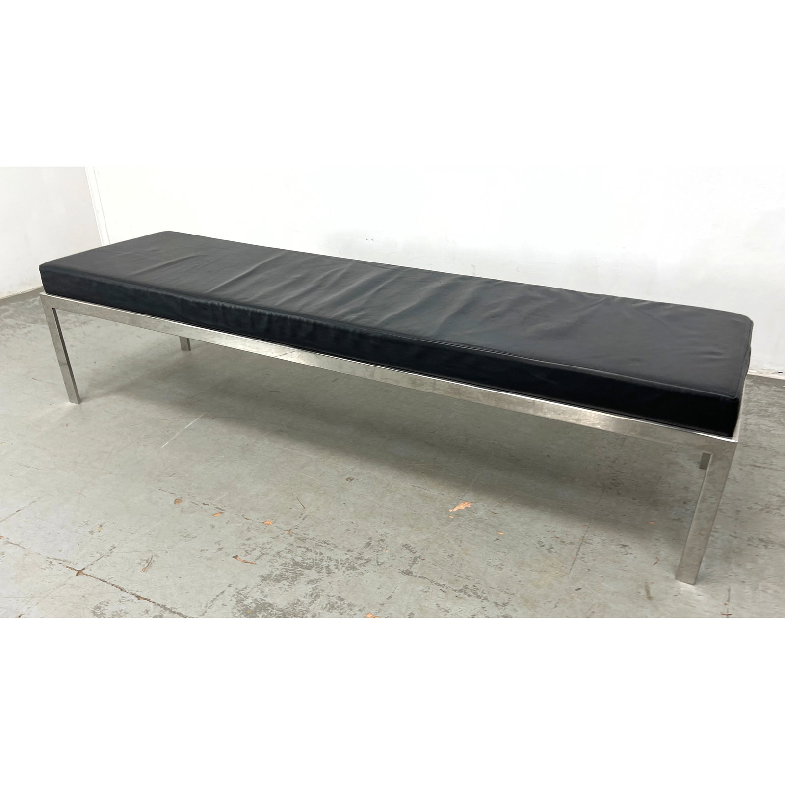 Cumberland Furniture Chrome base Long Bench.: Cumberland Furniture Chrome base Long Bench. Dimensions: Height: 17 inches, Width: 72 inches, Depth: 19.5 inches. ---