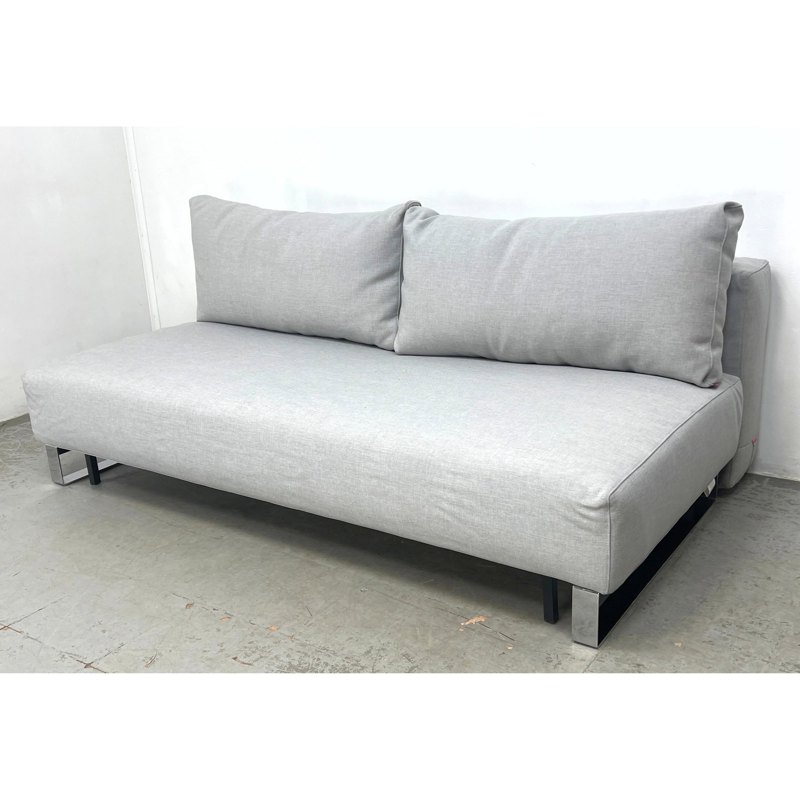 ABC Carpet and Home Contemporary Sofa.: ABC Carpet and Home Contemporary Sofa. Dimensions: Height: 26 inches, Width: 79 inches, Depth: 45 inches. - Seat Height: 16 inches - Additional Dimensions: Open as bed H: 16 inches, W: 60 inches, D: