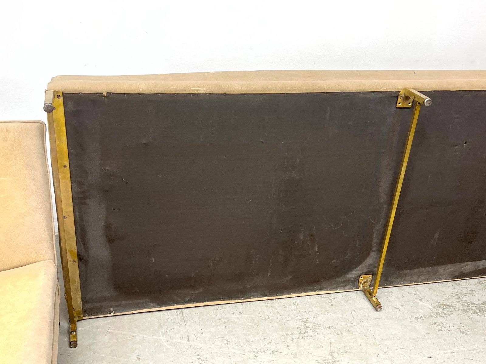 2pcs Paul McCobb style Armless Sofas. Brass bases. - 17