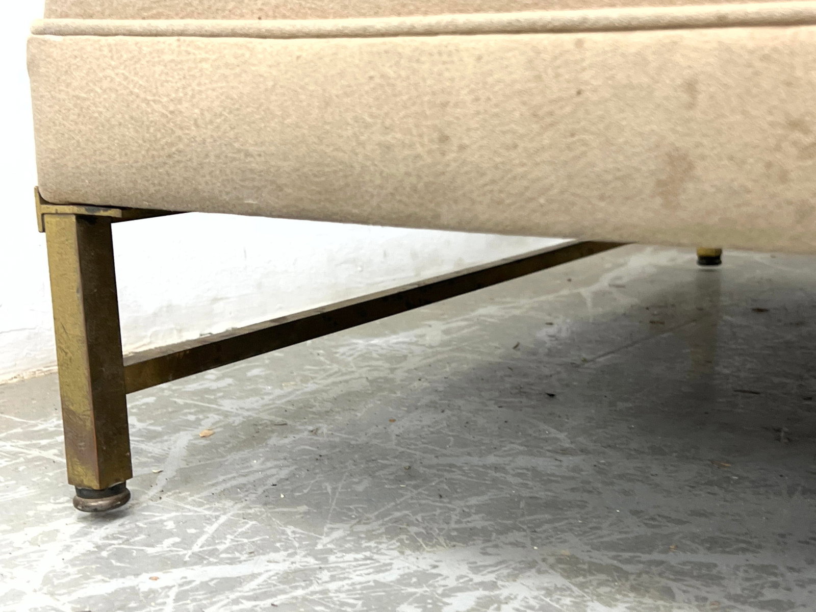2pcs Paul McCobb style Armless Sofas. Brass bases. - 2