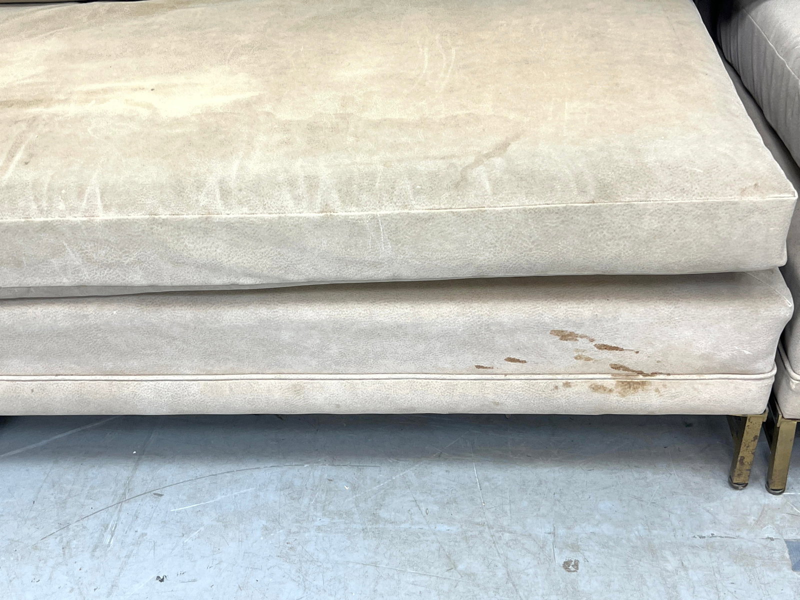 2pcs Paul McCobb style Armless Sofas. Brass bases. - 4