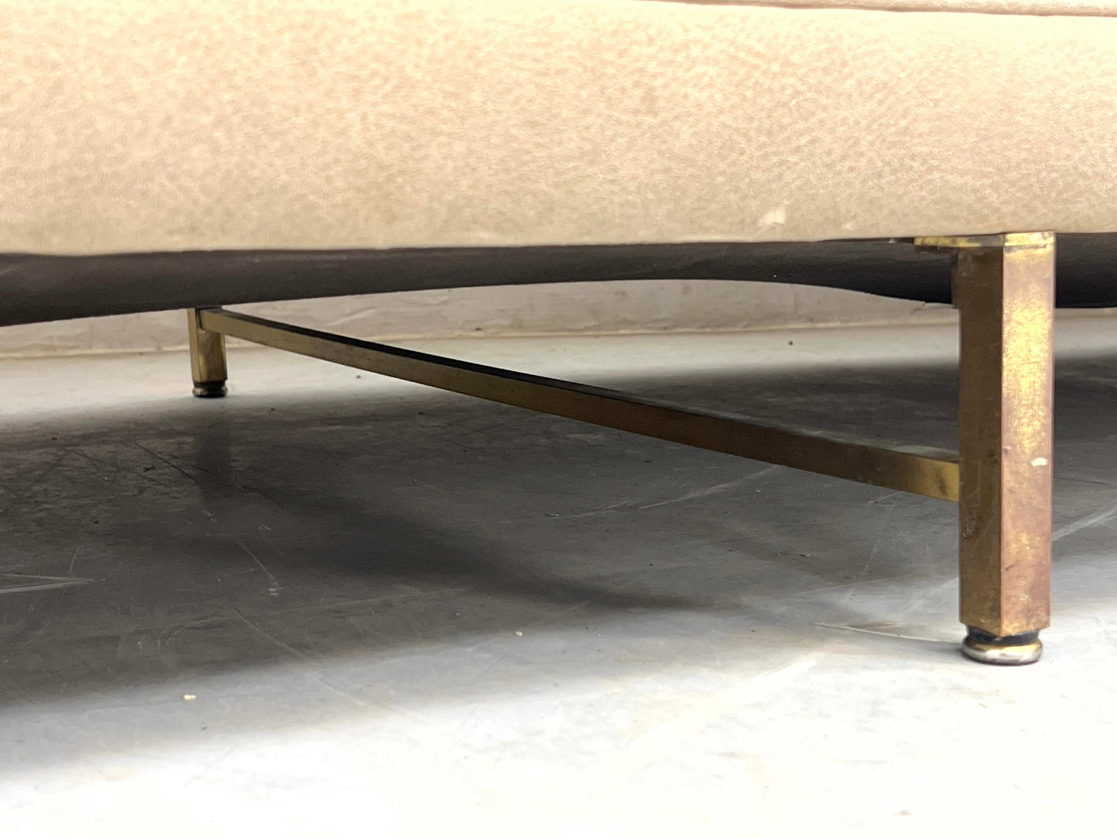 2pcs Paul McCobb style Armless Sofas. Brass bases. - 9