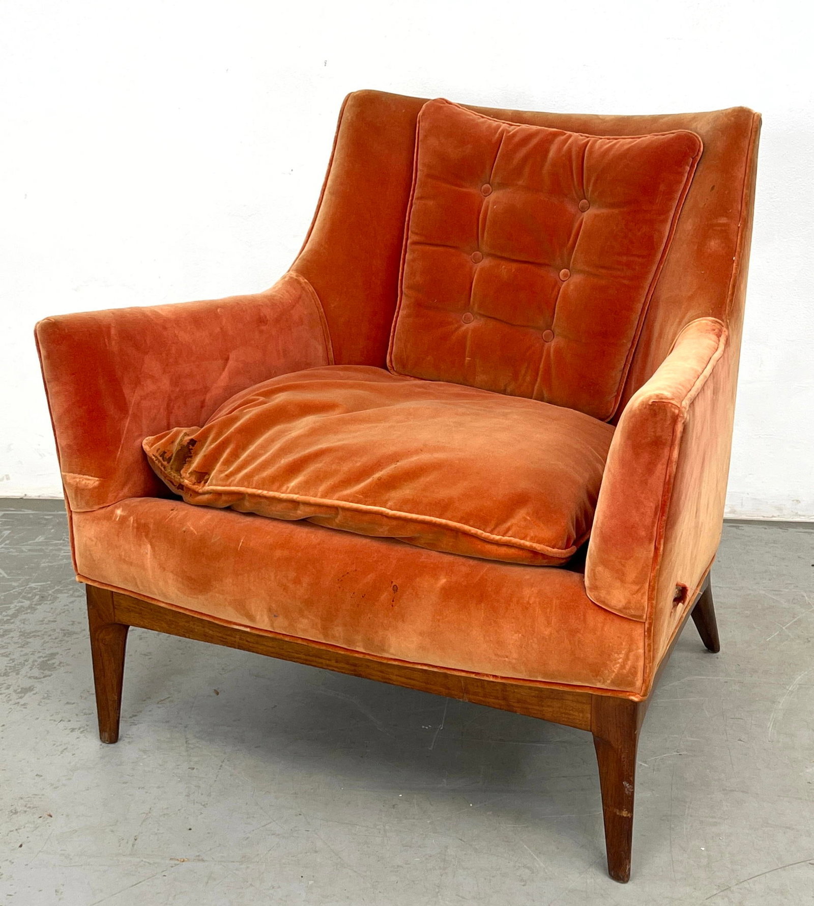 Vintage Paul McCobb Style Lounge Chair. walnut frame. (1 of 7)