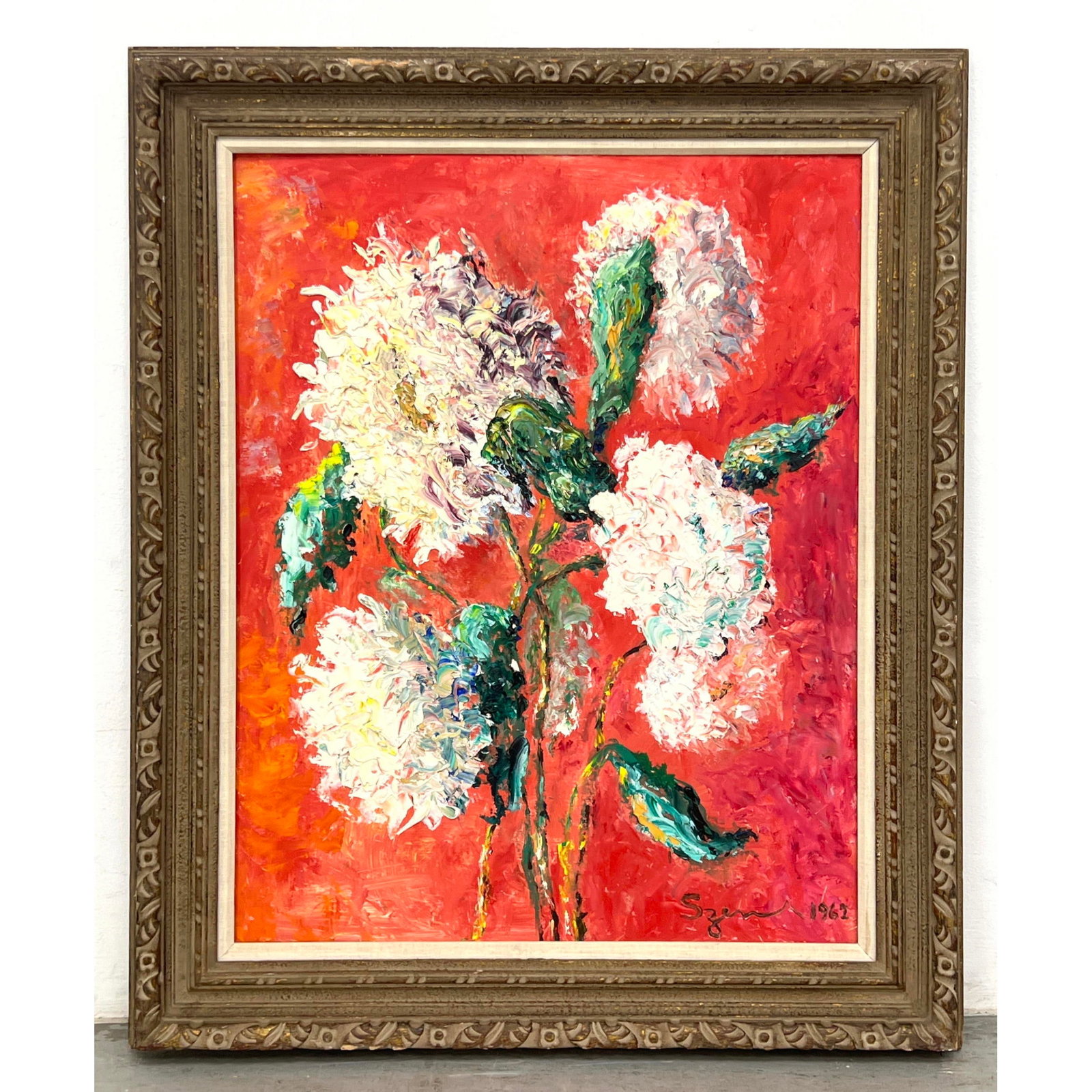 Artist Signed 1962 Modernist Still Life Painting. (1 of 9)