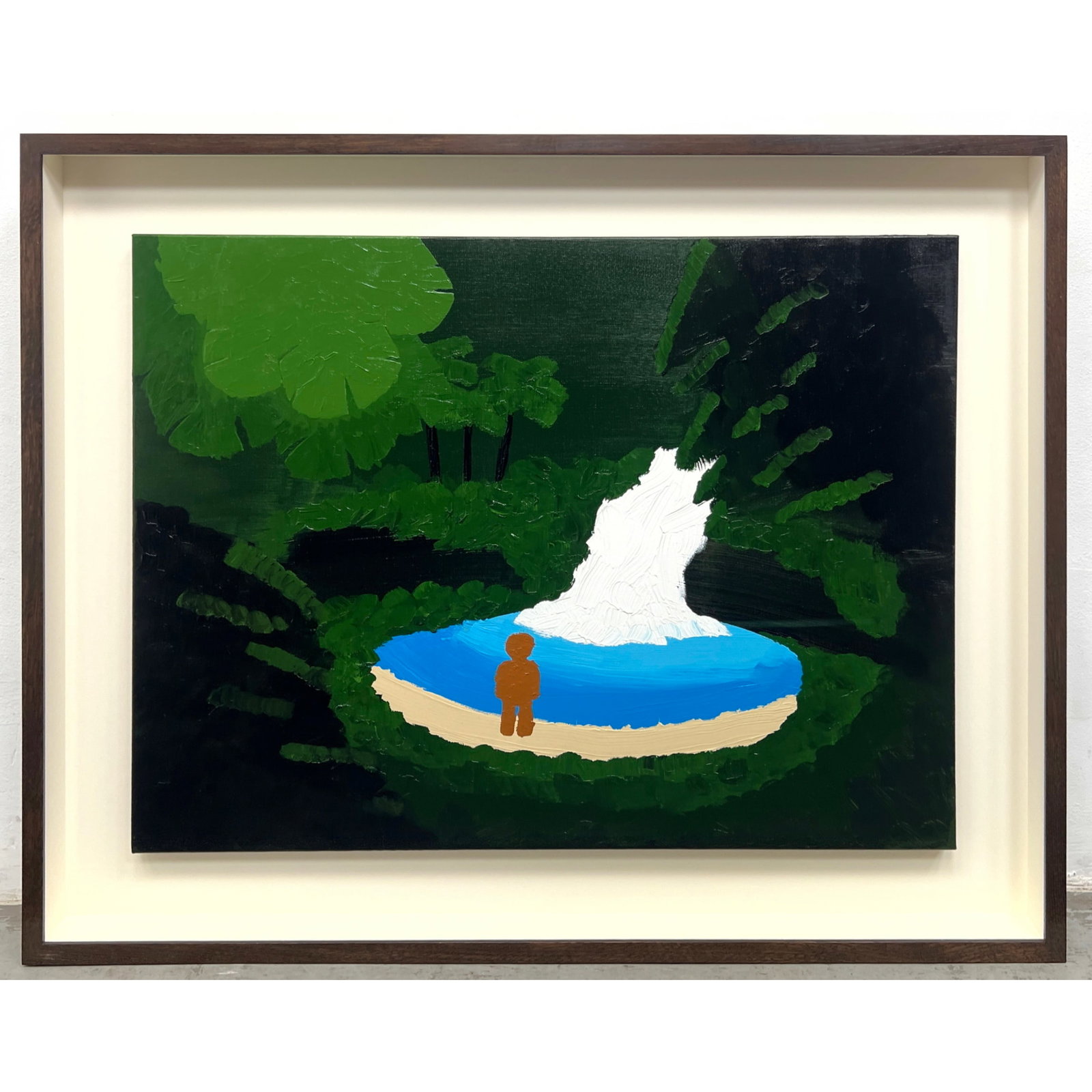 Large-scale contemporary oil painting on gallery-wrapped canvas. artist Signed.: Large-scale contemporary oil painting on gallery-wrapped canvas. artist Signed. Dimensions: Frame Height: 39.5 inches, Frame Width: 49.5 inches. - Image Size: Image Height: 29 inches, Image Width: