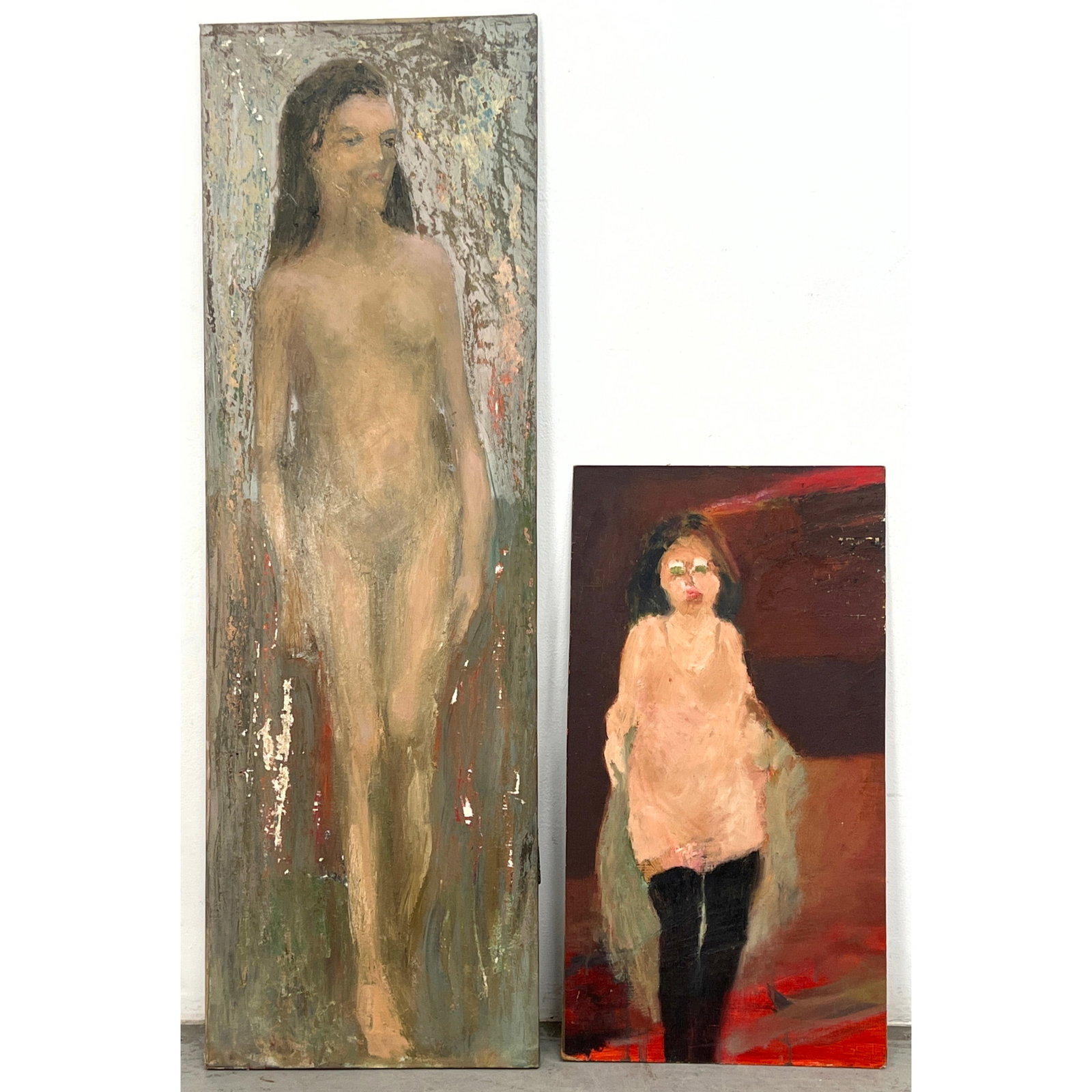 2pcs NORMAN RUBINGTON Figural Nude Paintings. (1 of 11)