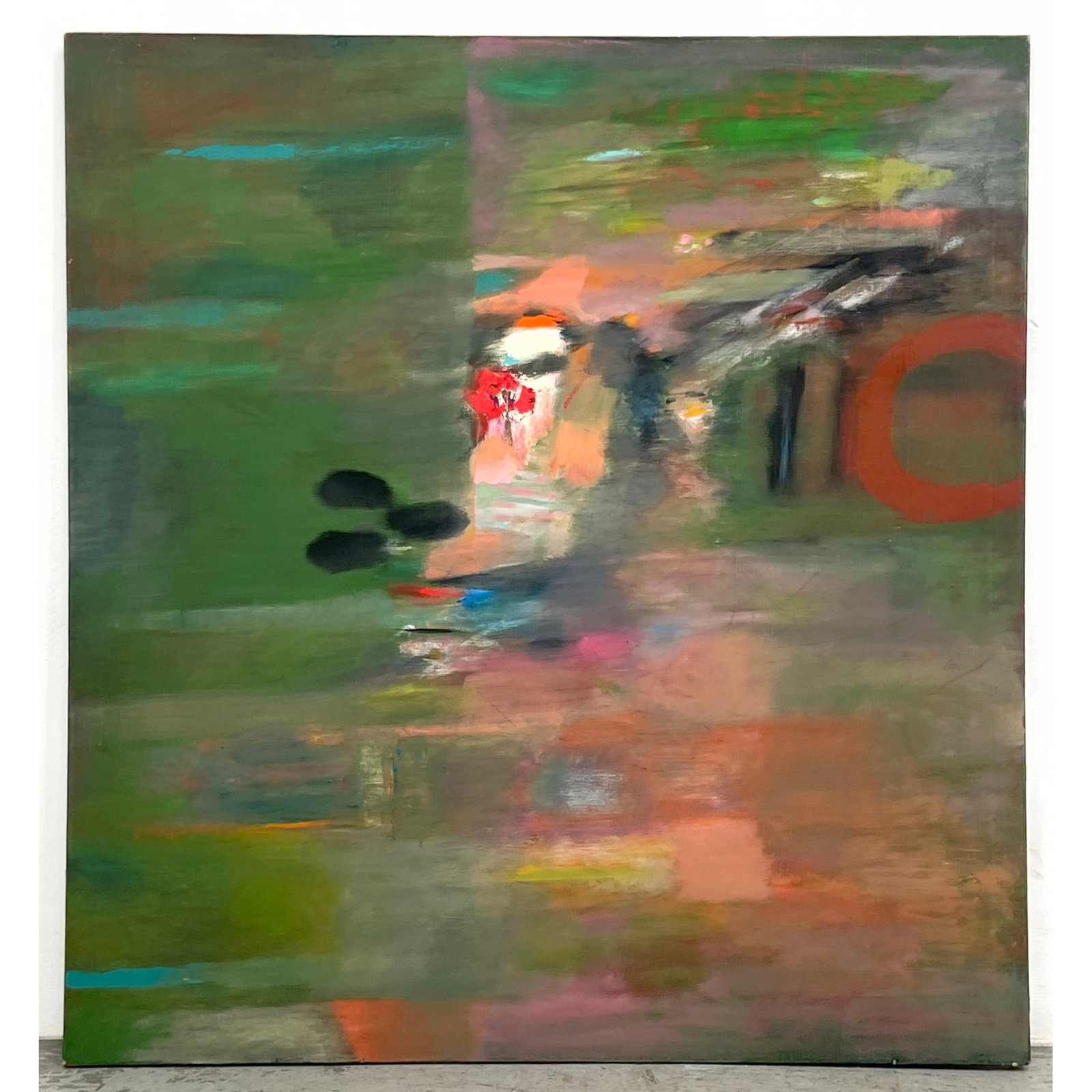 Large Norman Rubington Abstract Modern Painting on Canvas. Unsigned.: Large Norman Rubington Abstract Modern Painting on Canvas. Unsigned. Dimensions: Height: 46 inches, Width: 50 inches. ---