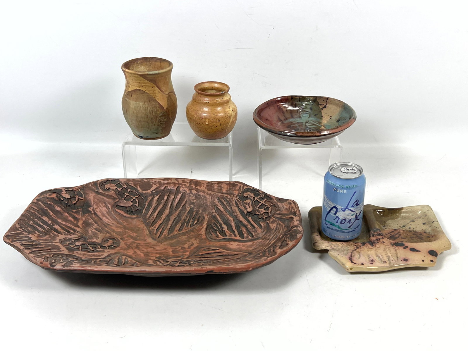 4pcs Studio Art Pottery. signed. - 3