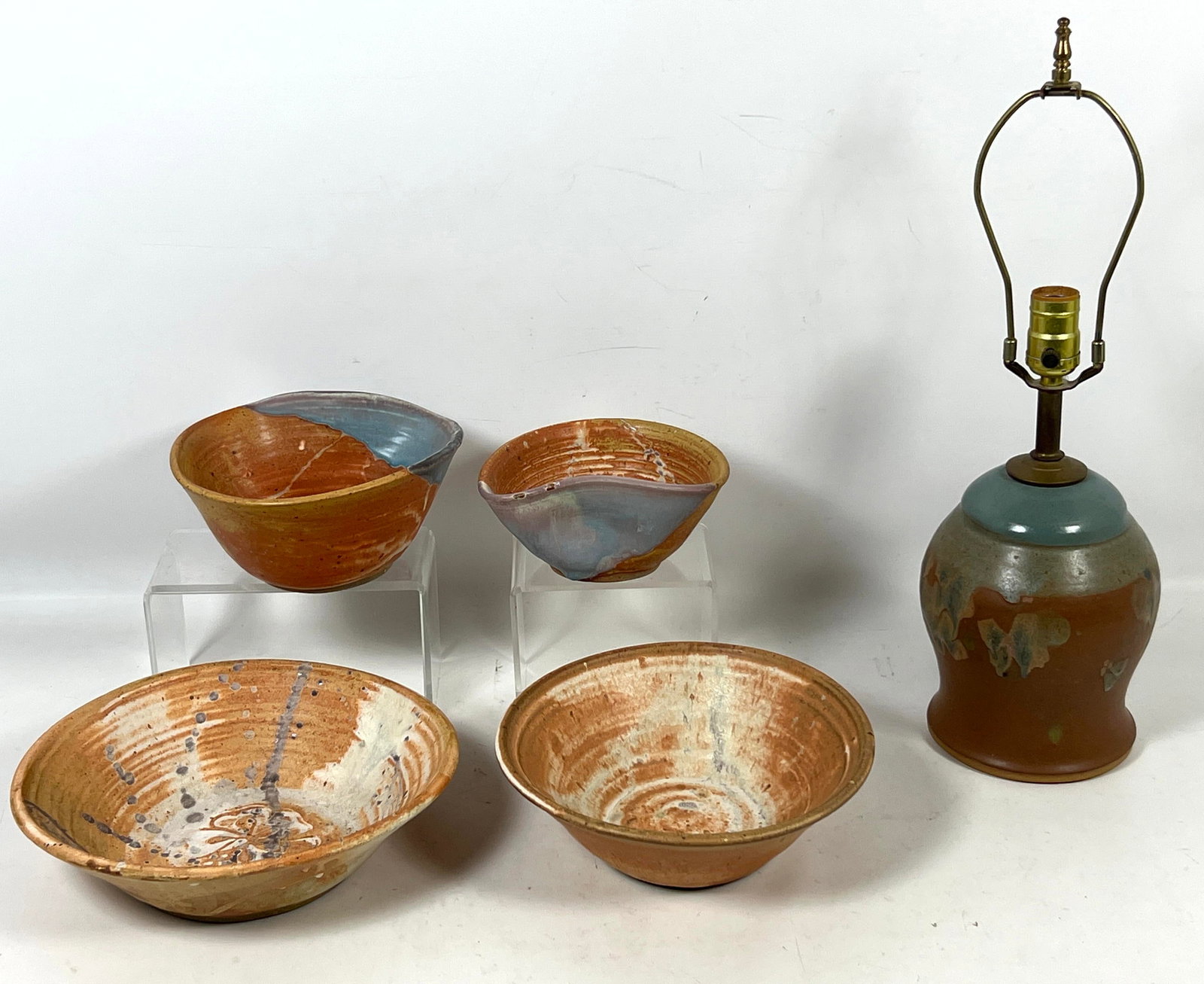 5pcs Studio artist Pottery Including Lamp. (1 of 14)